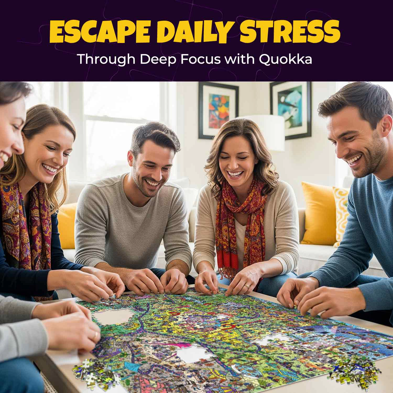 QUOKKA 1000-Piece Jigsaw Puzzles for Adults – Animal Bash, Desert Whirl and Hotel Wildeluxe Premium Box, Extra Fun Challenges