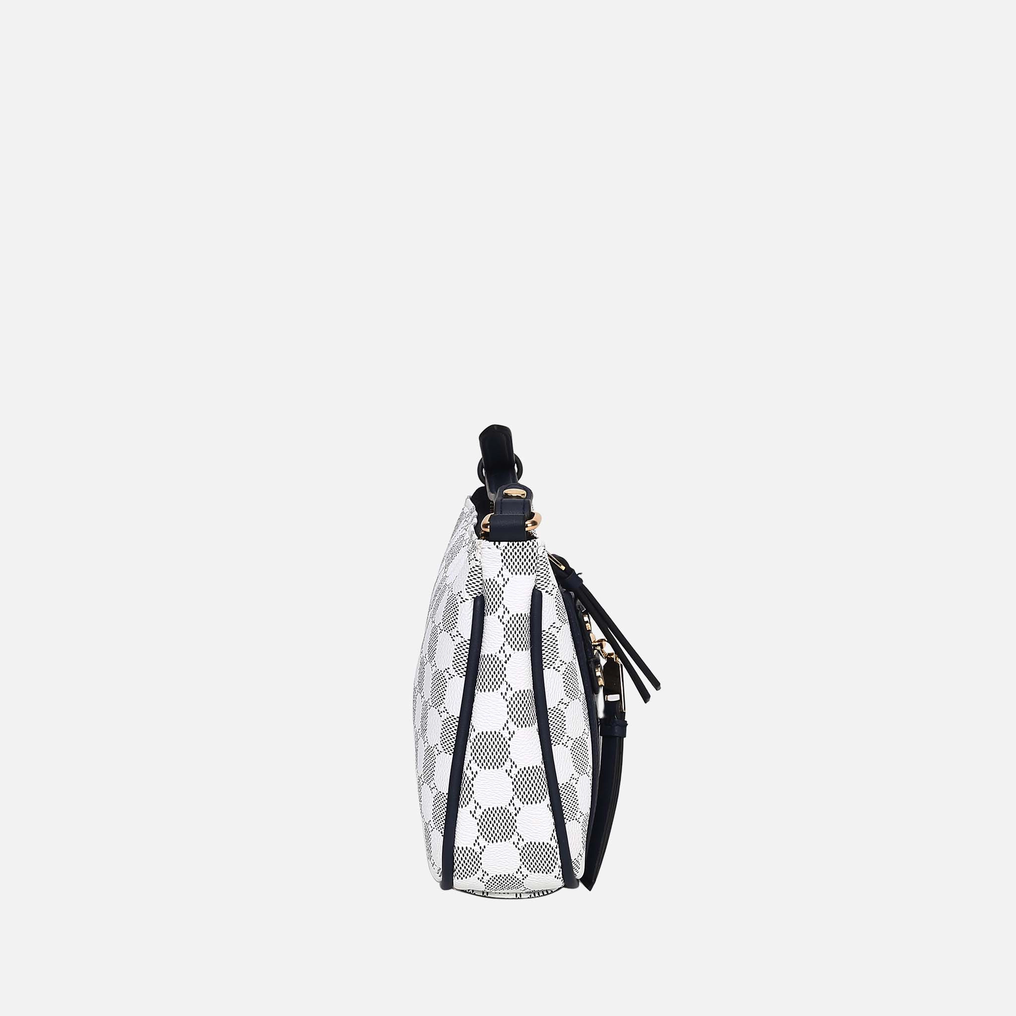 Mia K Collection Essie Circular Print Vegan Leather Crossbody Bag