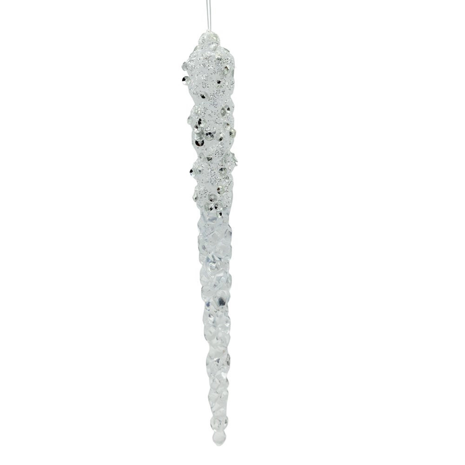 Kurt Adler Icicles with Glitter Christmas Tree Ornaments 6 Piece Set 6 inches Tall