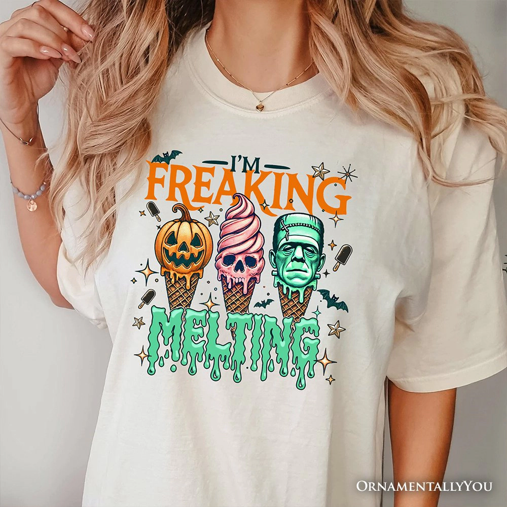 OrnamentallyYou Womens I'm Freaking Melting Frankenstein Halloween T-Shirt