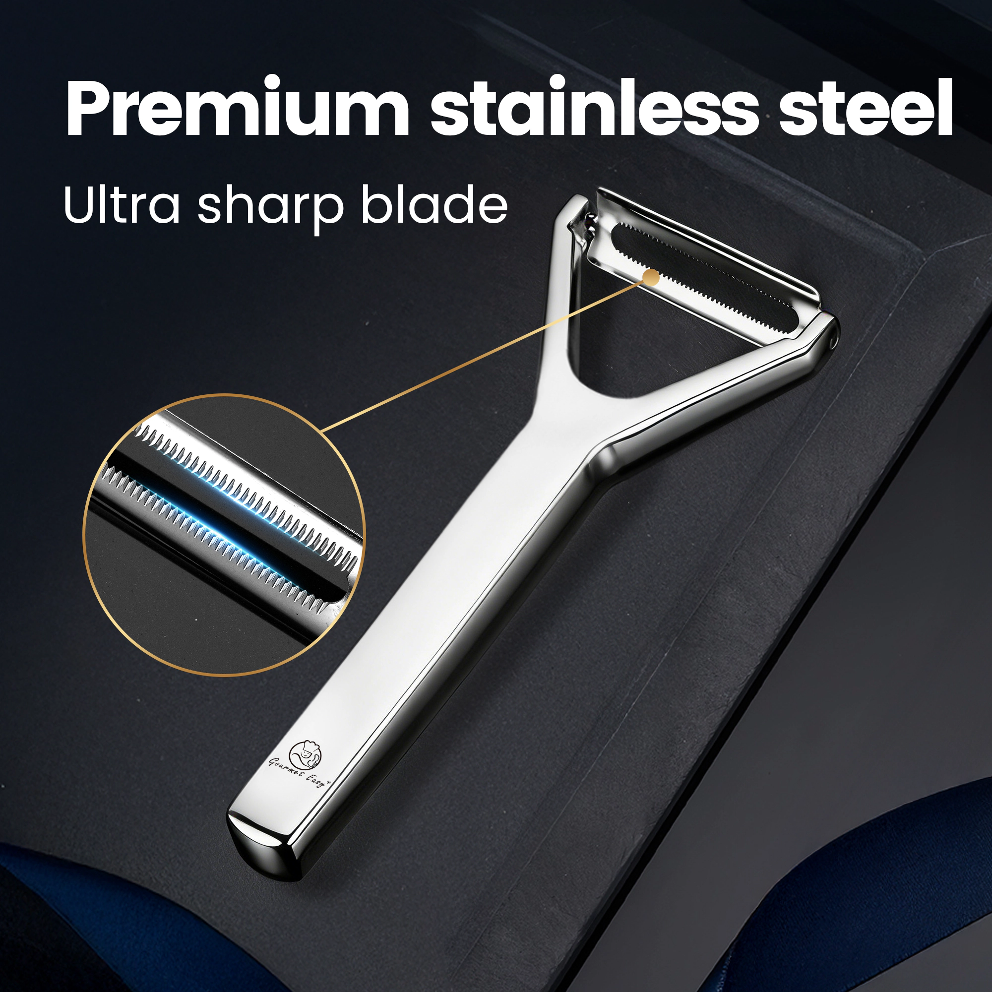 Gourmet Easy Vegetable Peeler, Y Peeler, Citrus Peeler, Stainless Steel Lemon Peeler