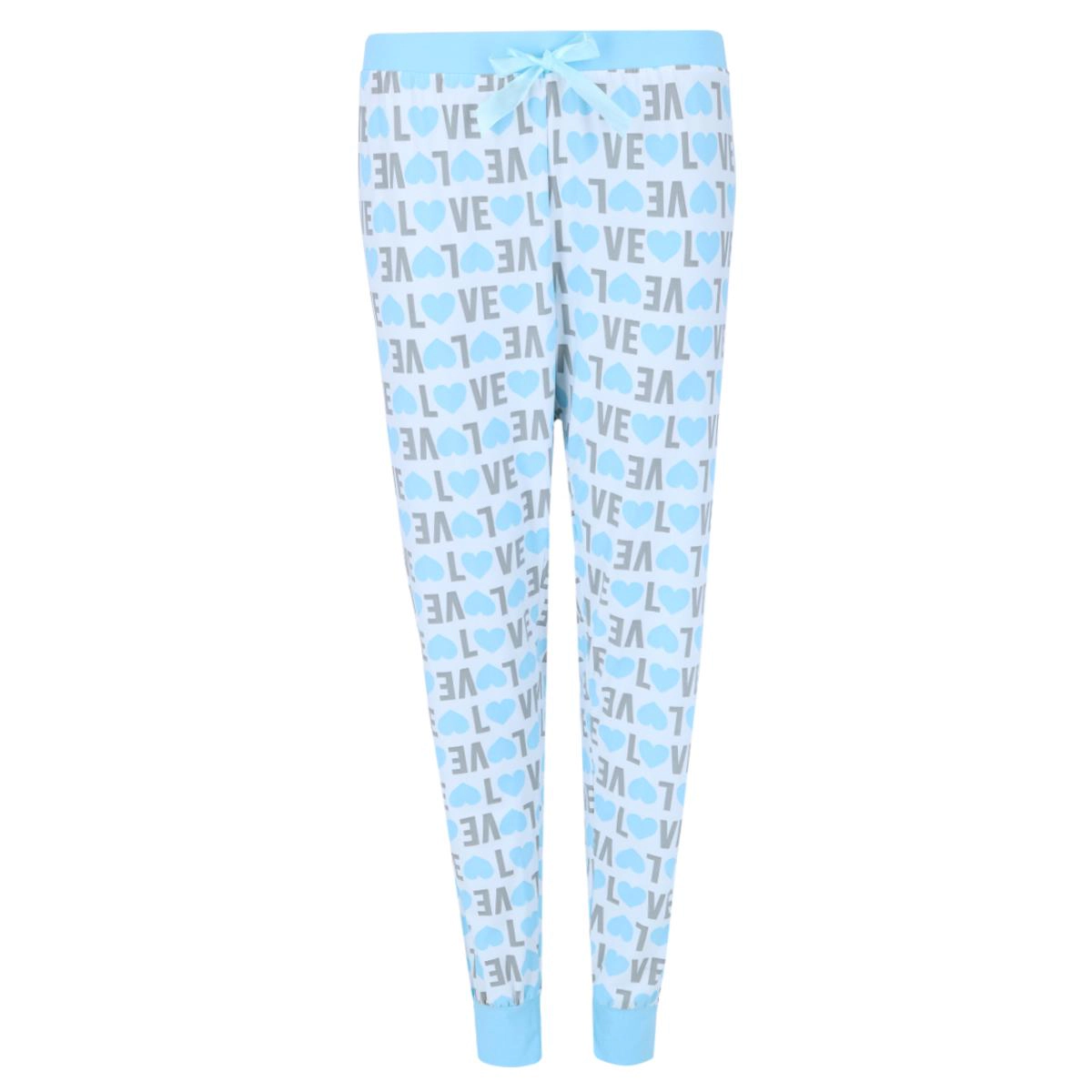 Not a Morning Person Women's Plus Size Love Hearts Long Sleeve Henley Pajama Set