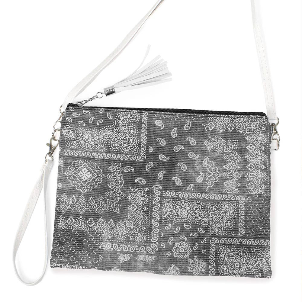 Fashnzfab Paisley Patterned Wristlet Clutch / Crossbody Bag