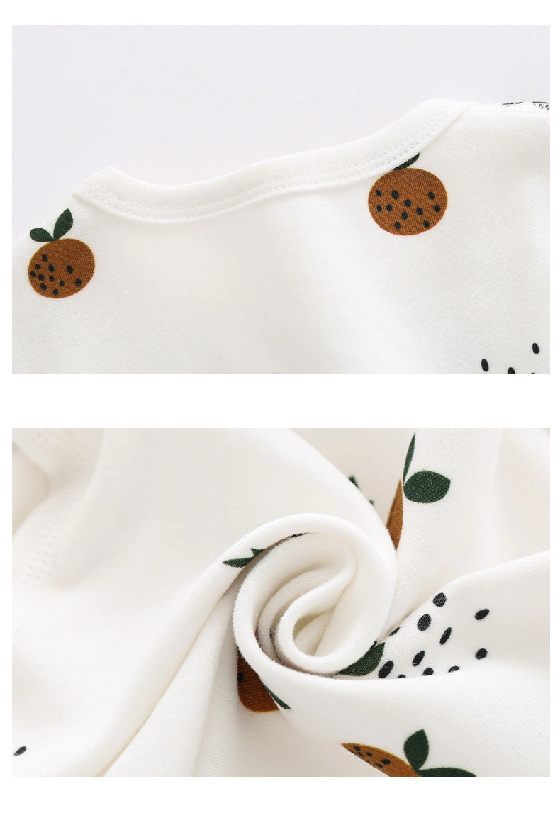MyKids-USA Baby Allover Fruit Graphic 100% Pure Organic Cotton Side Snap Button Tops