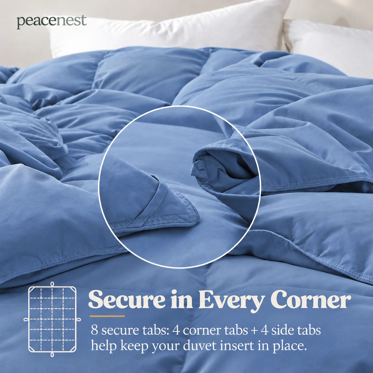 Peacenest All Season Goose Down Feather Fiber Comforter Duvet Insert