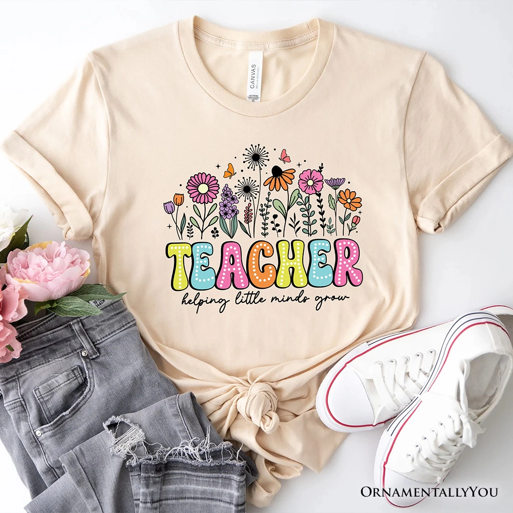 OrnamentallyYou Unisex Helping Little Minds Grow Teacher T-Shirt