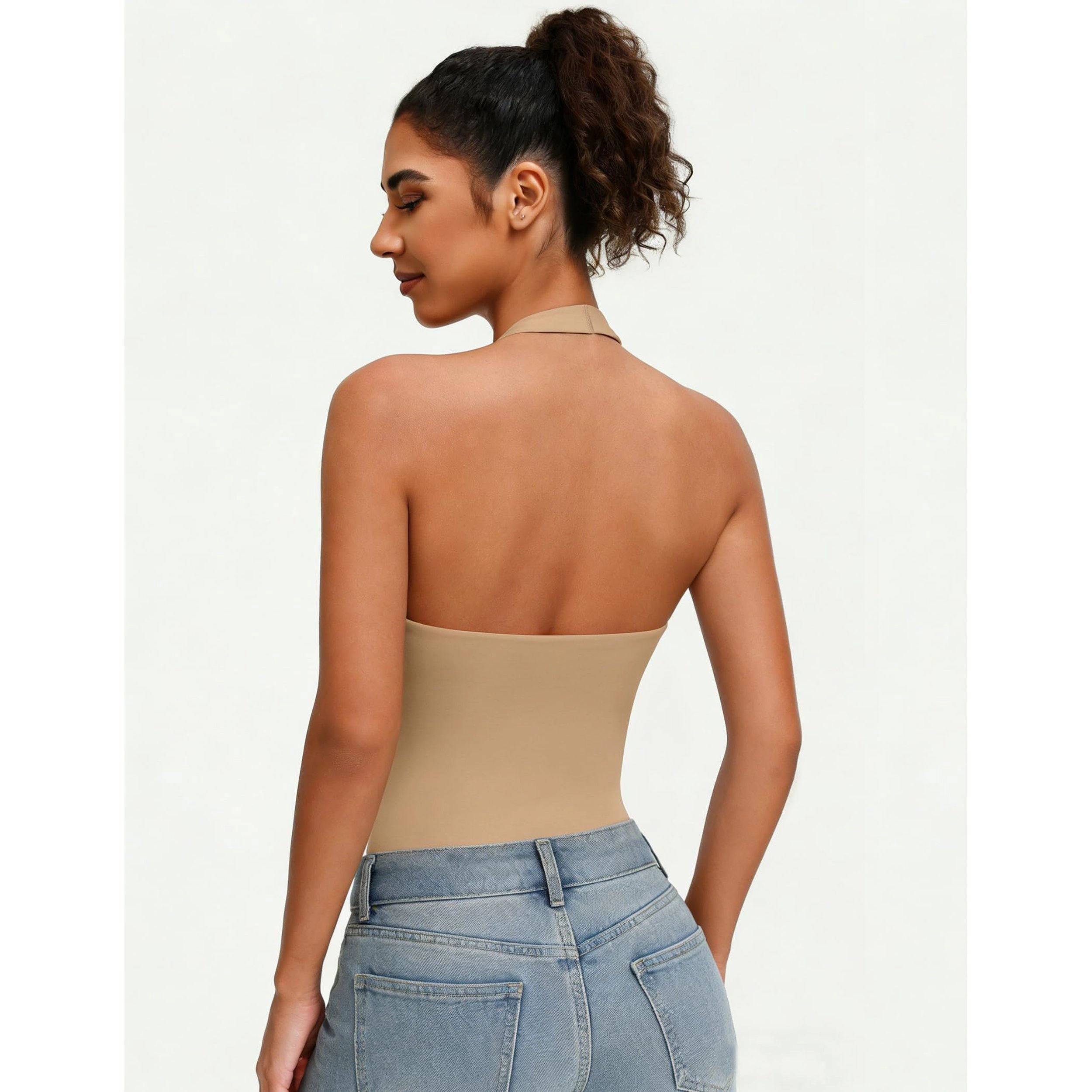 Avidlove Women's Halter Tank Top Bodysuit Open Back