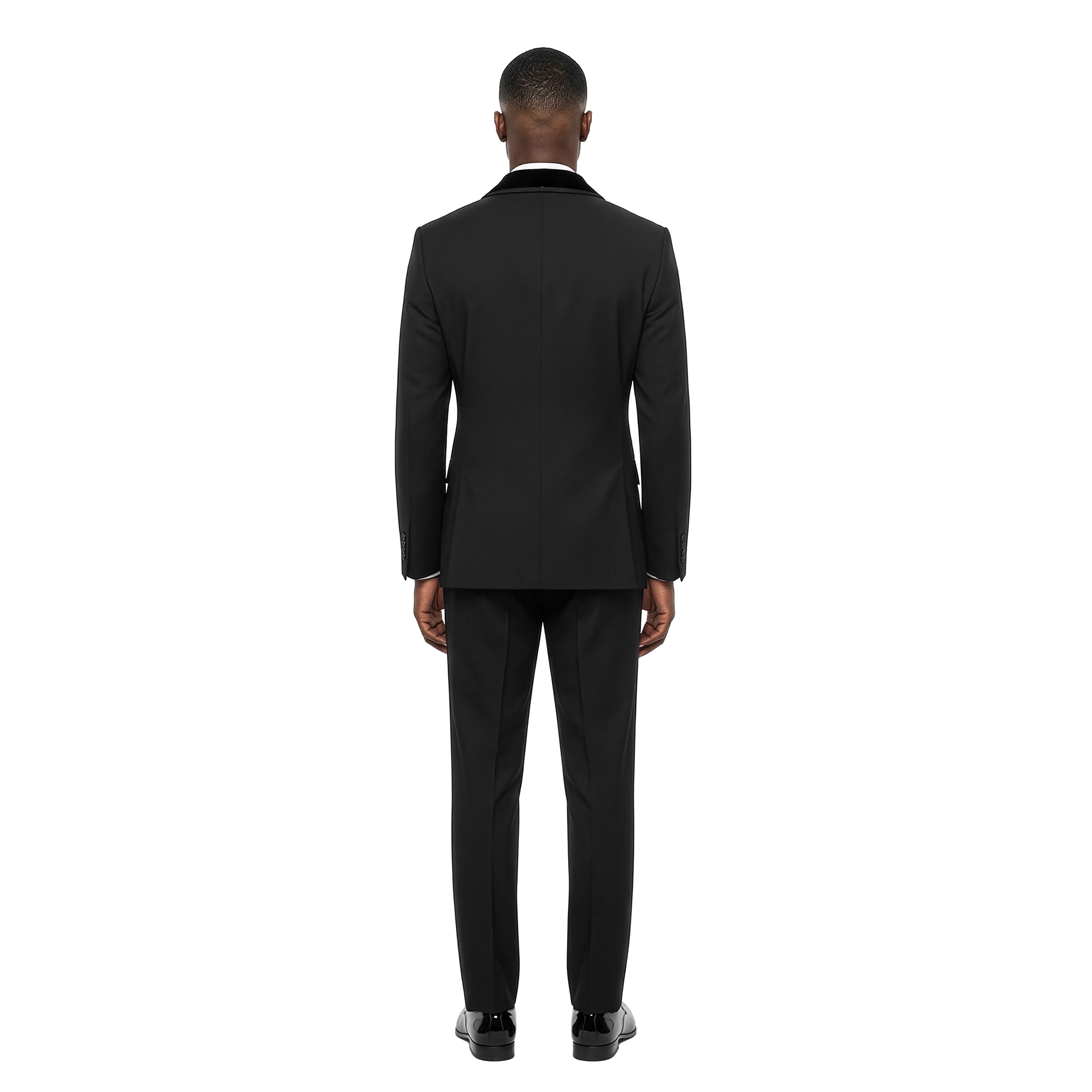 Tazzio Mens Skinny Fit Belted 2-Piece Tuxedo Set