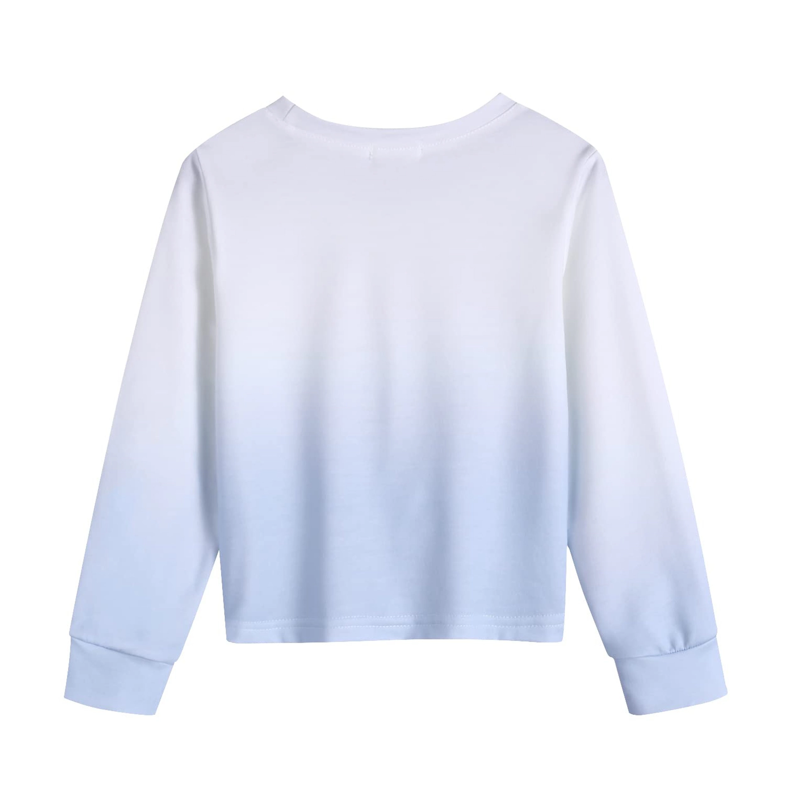 Arshiner Girls Tops Twist Front Lightweight Sweatshirt Tie Dye Printed Long Sleeve Crop