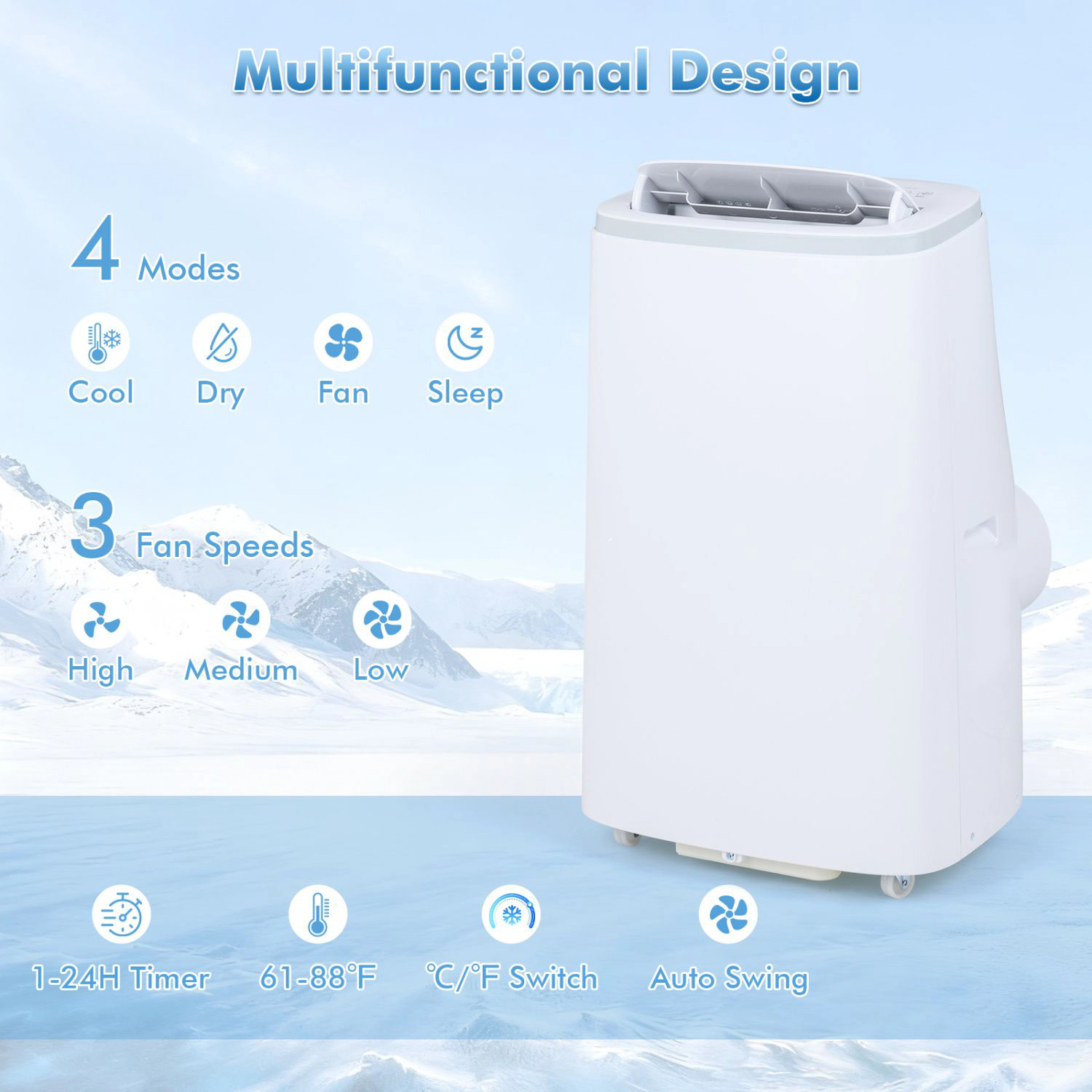 SlickBlue Unisex Portable 15000 BTU Air Conditioner