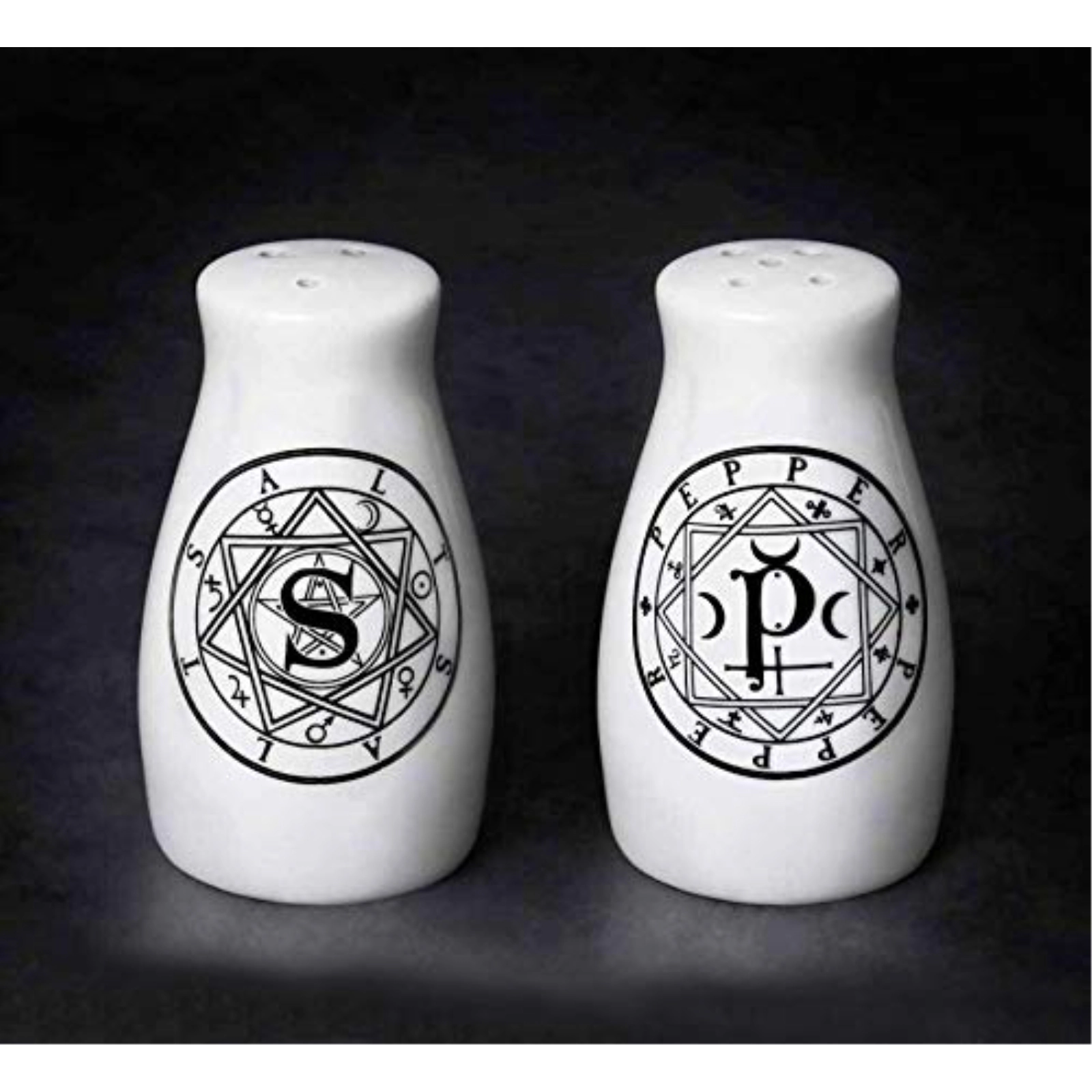 Pacific Giftware Sacred Geometry Black Cats Salt and Pepper Shakers Set