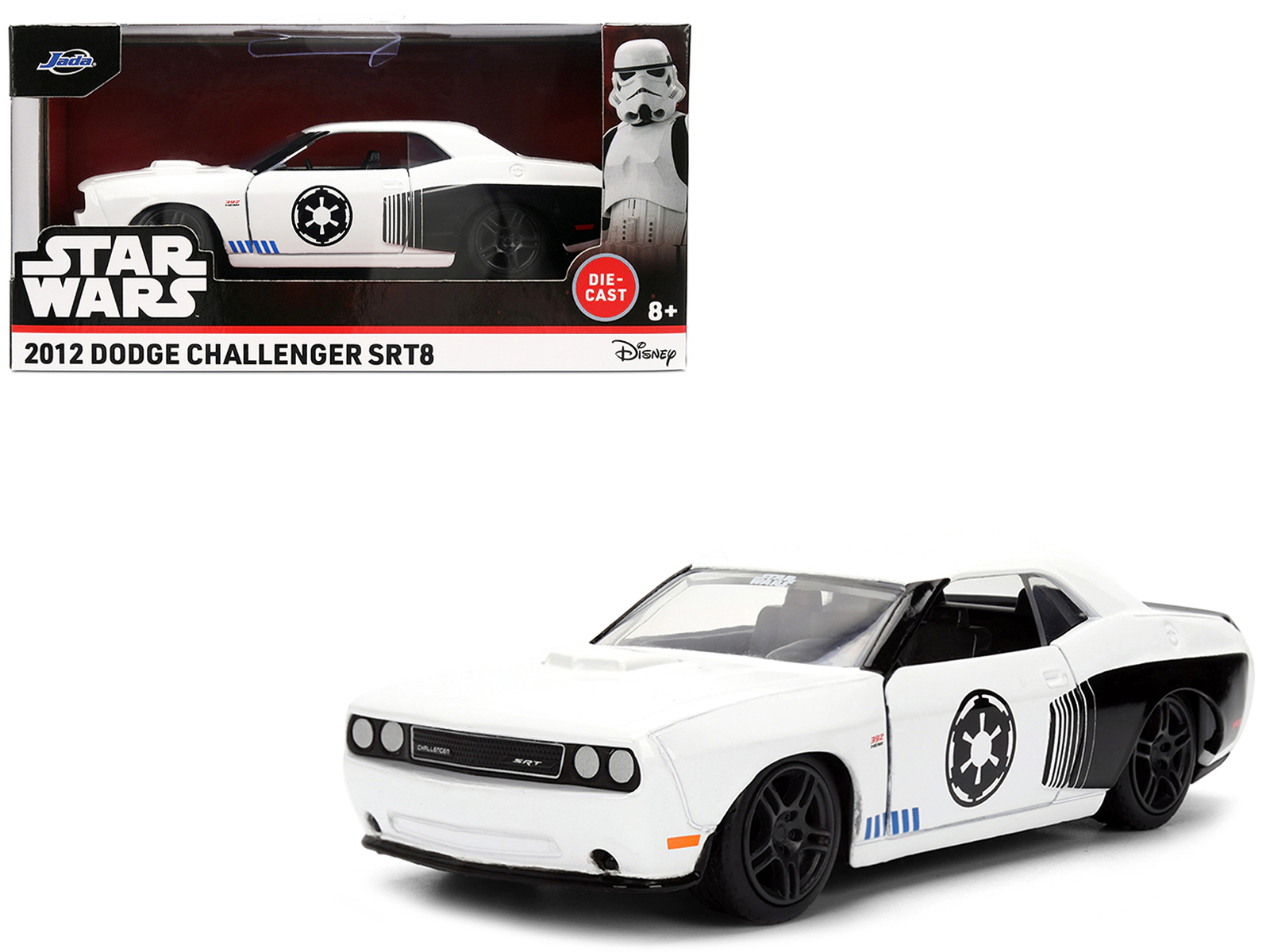 Jada 2012 Dodge Challenger SRT8 "Stormtrooper" Livery White with Graphics "Star Wars" Franchise "Hollywood