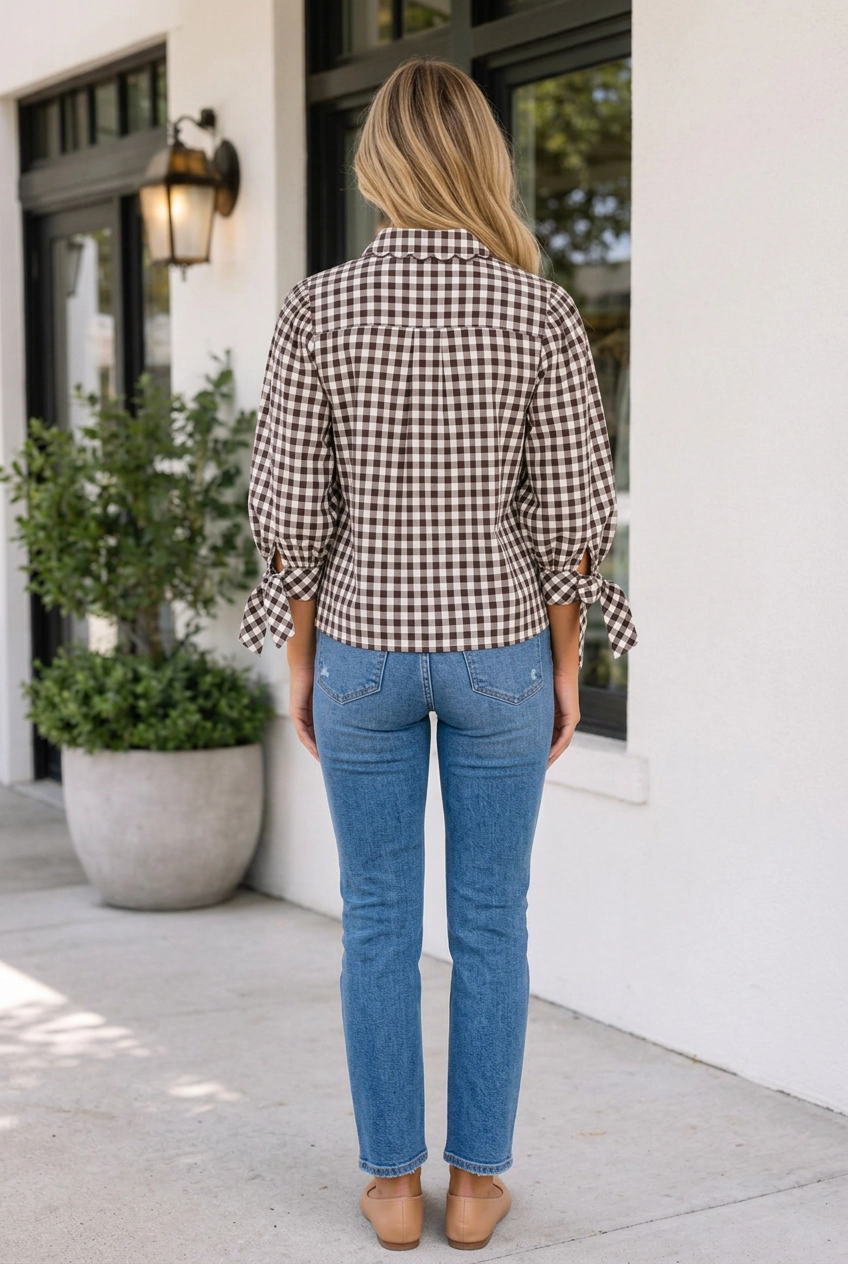 Threaded Pear Women's Fabianna Half Sleeve Down Shirt