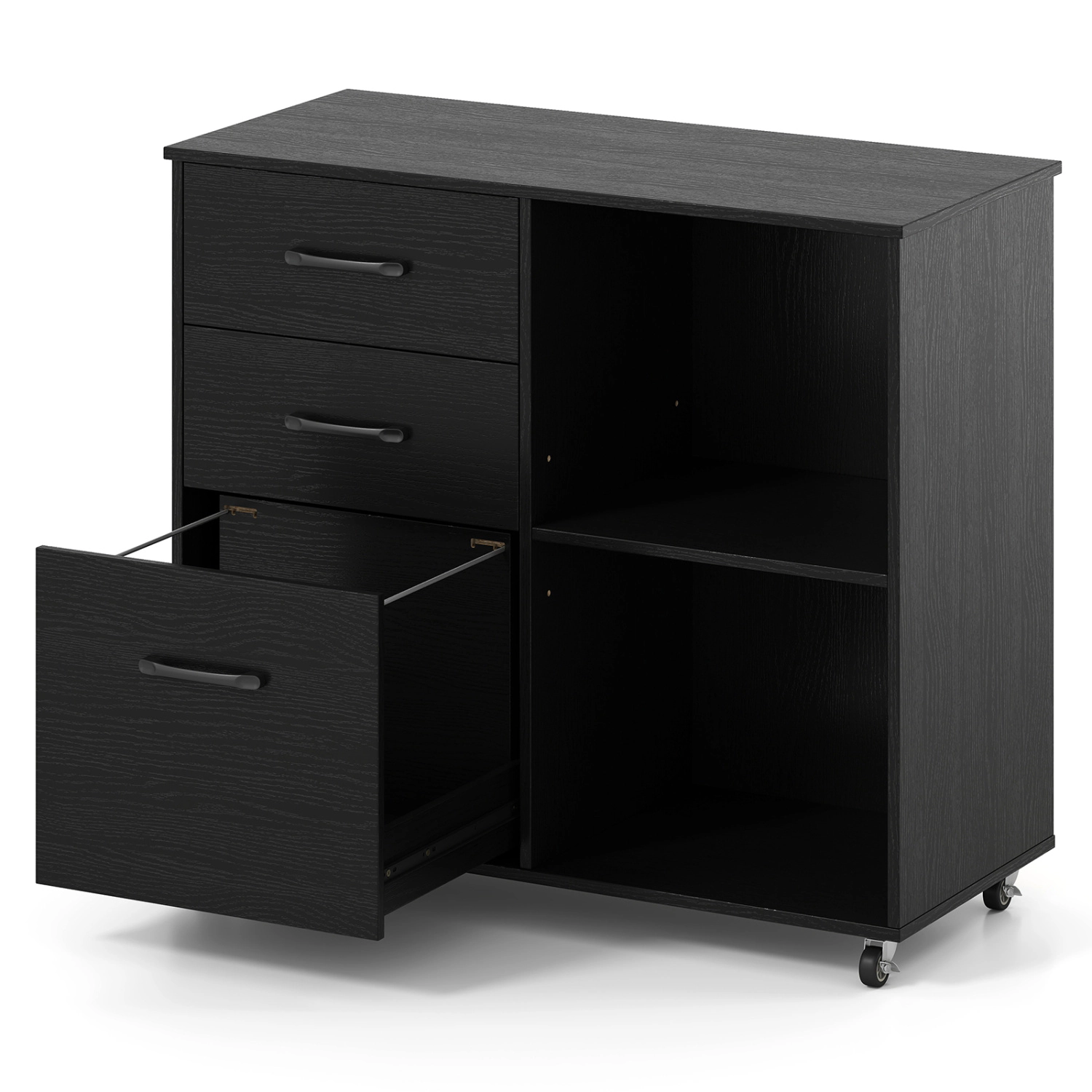 LJG 3-Drawer Mobile Lateral File Cabinet Printer Stand