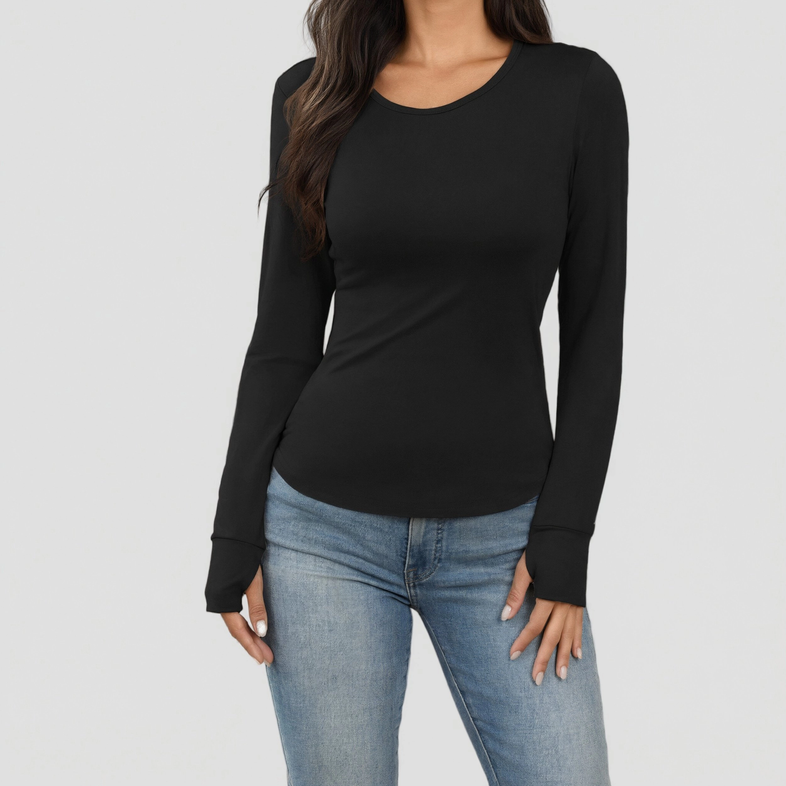 Ekouaer Women's Thermal Underwear Top Long Sleeve Base Layer with Thumbholes