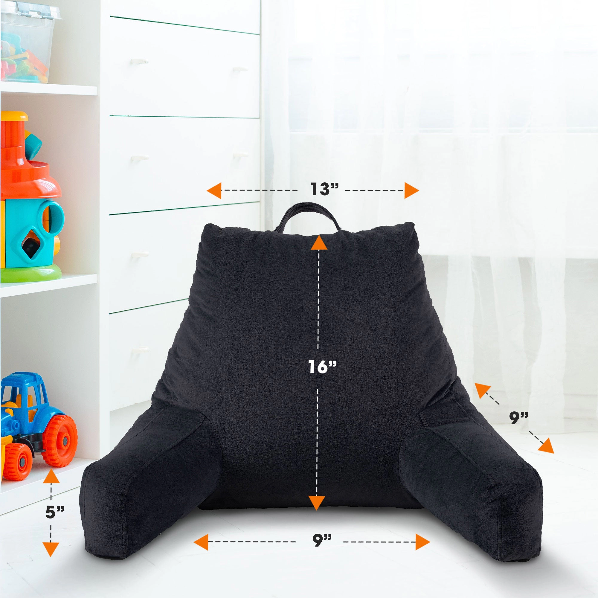 Cheer Collection Small Backrest Reading Pillow, Plush Fiber Filled TV Pillow