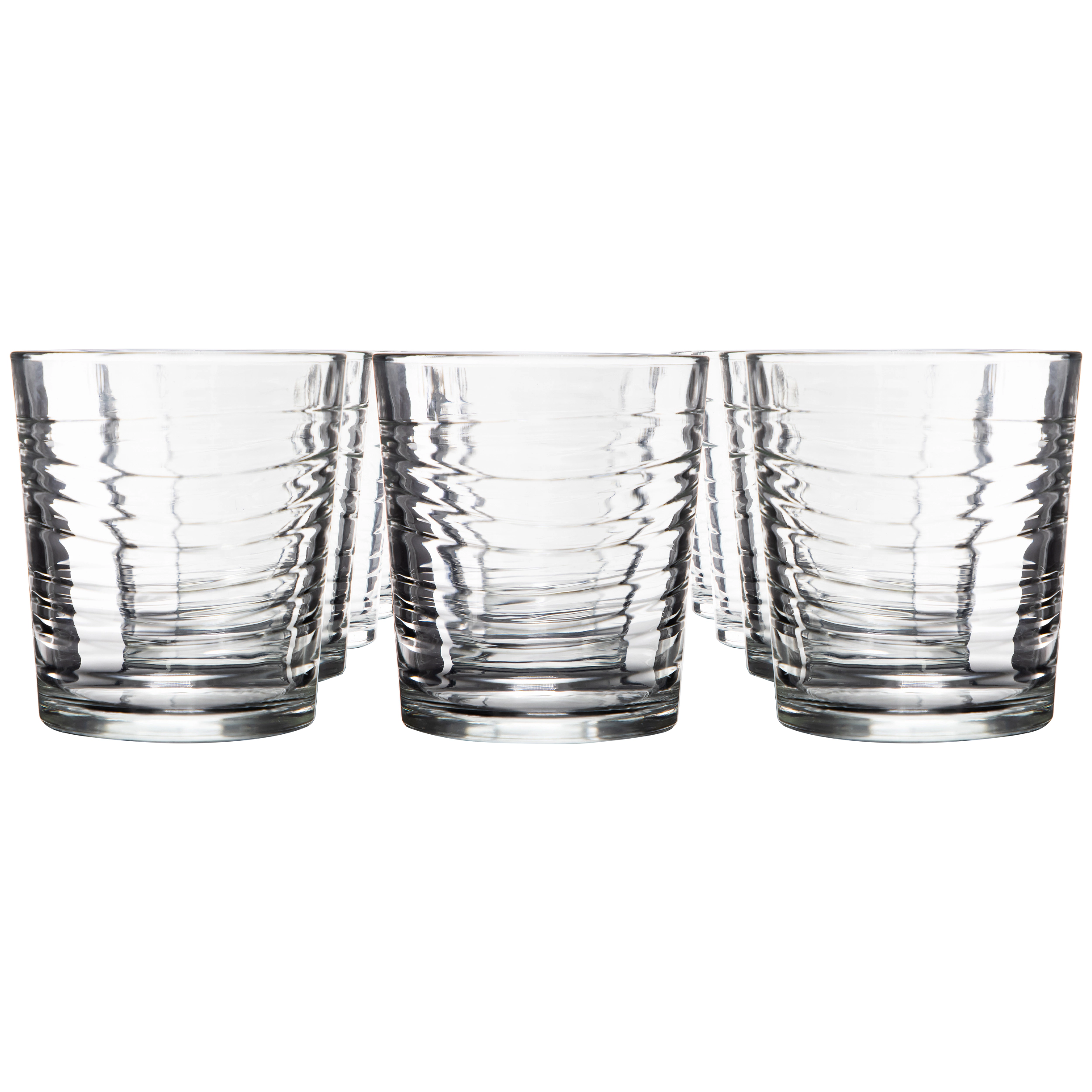 Gibson Home Great Foundations 12 Piece 13.5 Ounce Swirl Glass Double Old Fashion Set