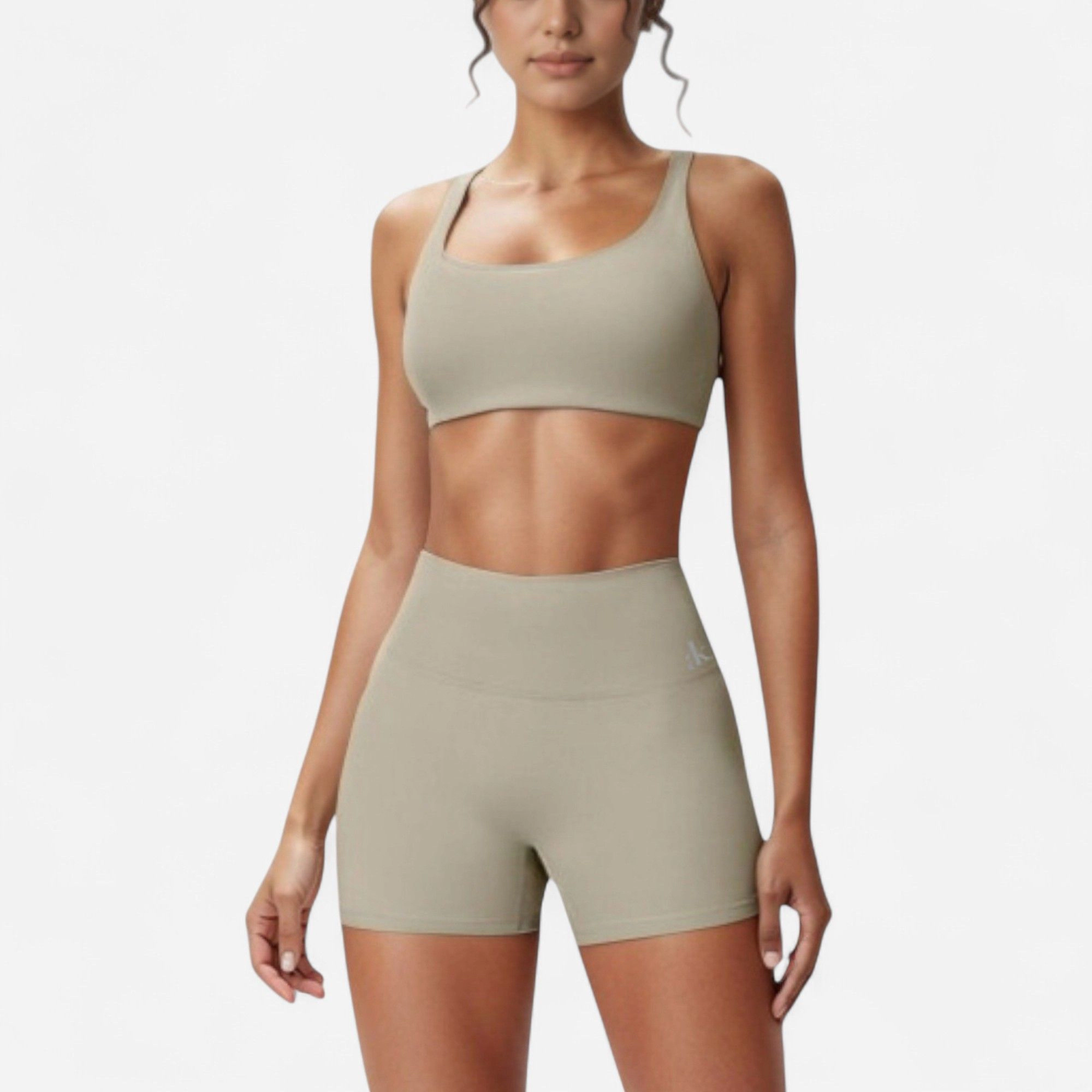 Anna-Kaci Women's Scoop Neck Sports Crop Top with Wide Shoulder Straps and Seamless Fit