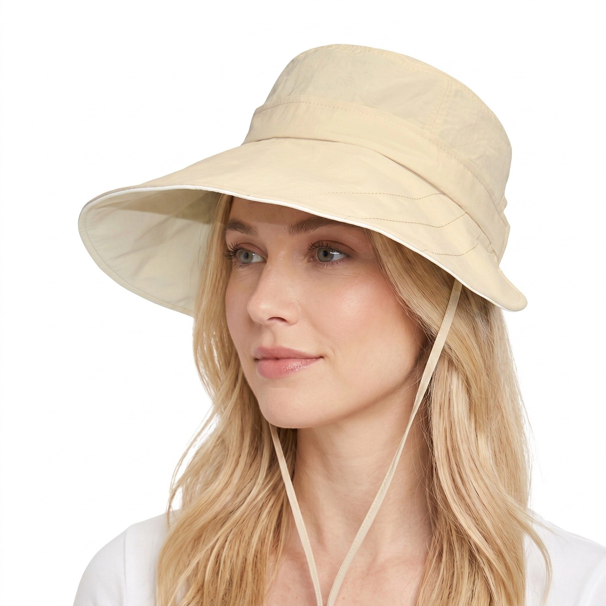 Anna-Kaci Womens Wide Brim Bucket Sun Hat Adjustable Chin Strap UV Protection Packable Outdoor