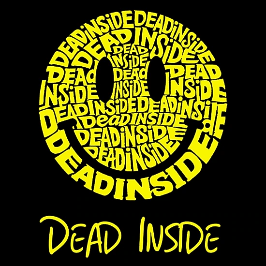 LA Pop Art Women's Dolman Word Art Shirt - Dead Inside Smile