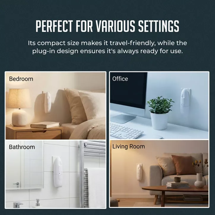 Luminuxe Plugin Waterless Essential Oil Diffuser for Home, Office, Spa - Quiet Aroma Diffuser, Covers Up to 500 Sq. FT