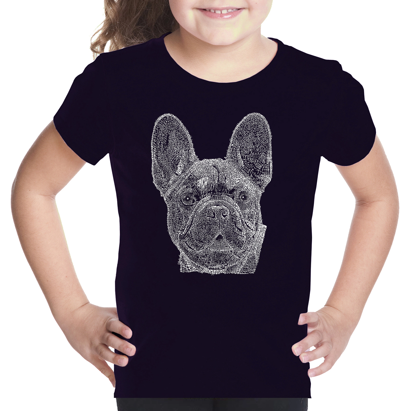 LA Pop Art Girls Word T-Shirt - French Bulldog