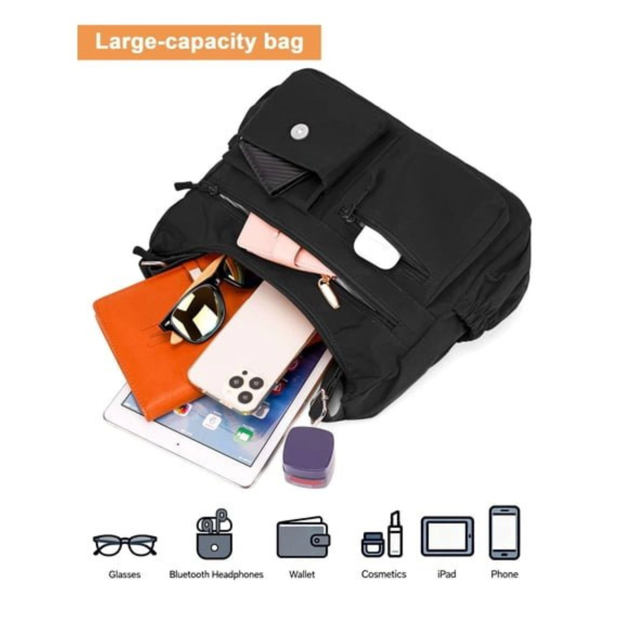 Home Collection Women’s Waterproof Nylon Crossbody Bag with Anti Theft Pocket