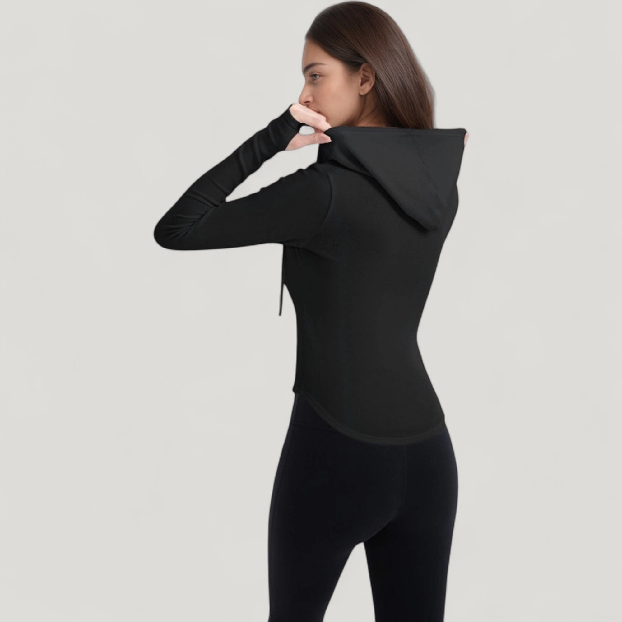 Anna-Kaci Women's Long Sleeve Pullover Hoodie Top with Half-Zip Front and Thumbhole Cuffs