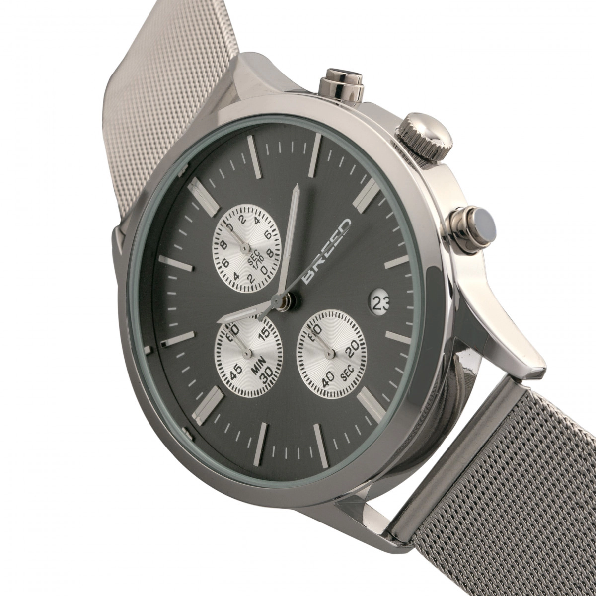 Breed Espinosa Chronograph Mesh-Bracelet Watch w/ Date