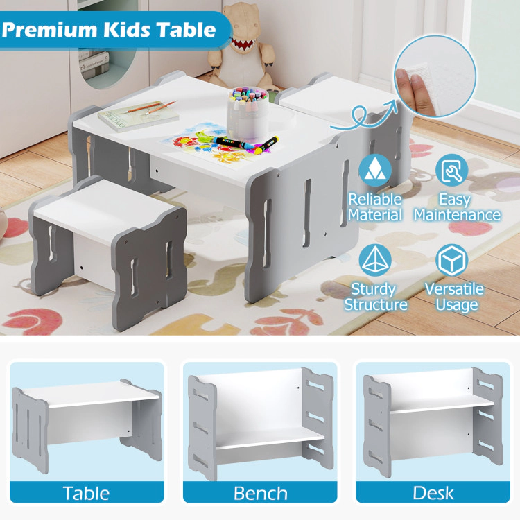 Hivvago 3-Piese Toddler Set With 2 Stools And Activity Table