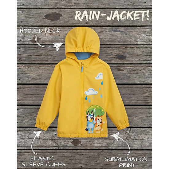 Bluey Zip-Up Hooded Rain Jacket