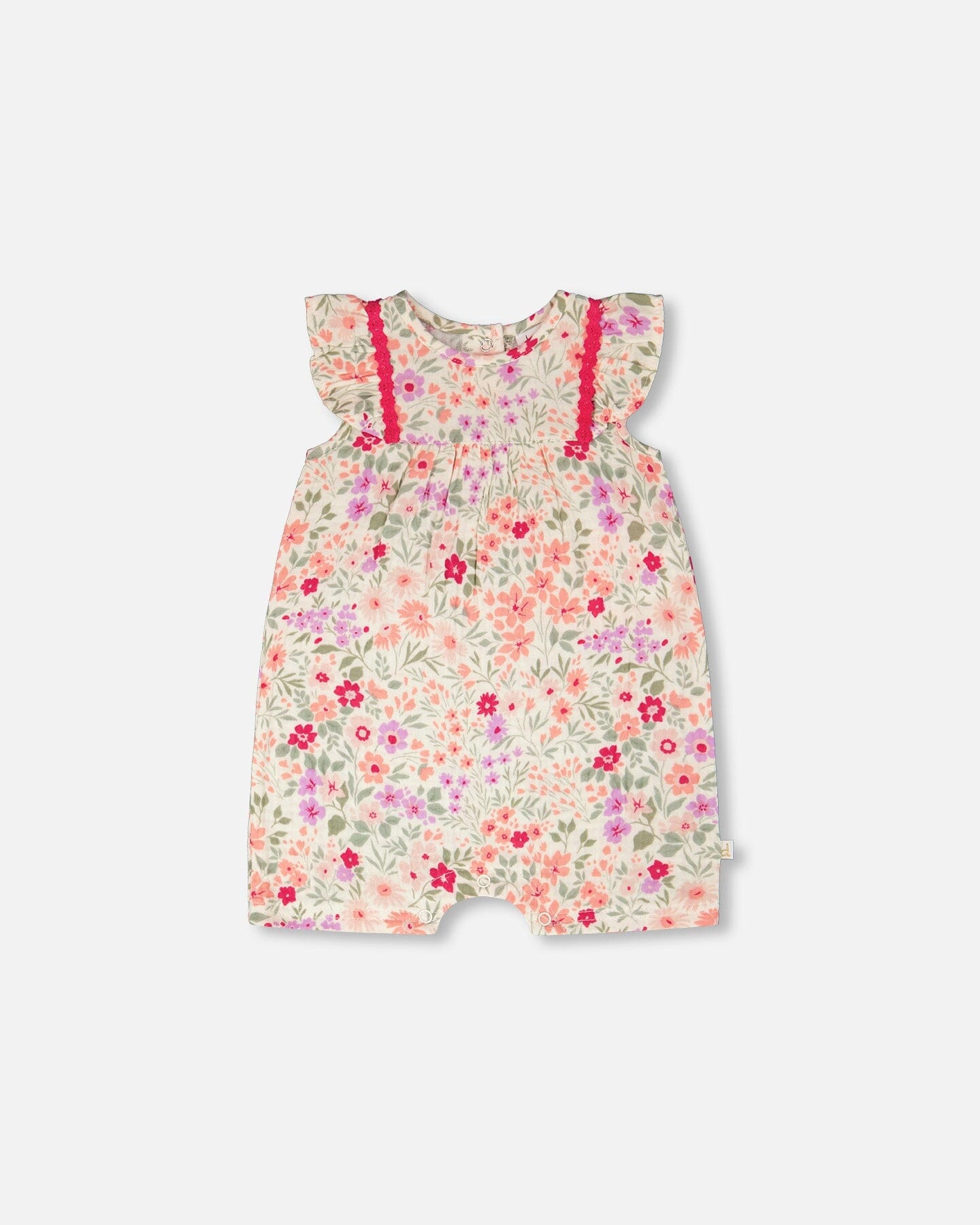 Deux par Girls Romper Printed Flowers