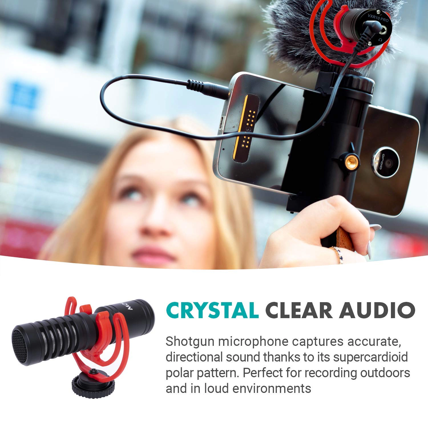 Movo iVlog3 Smartphone Video Bundle VXR10-PRO Directional Microphone, Mini Tripod, LED Camera Light, Wide-Angle Lens