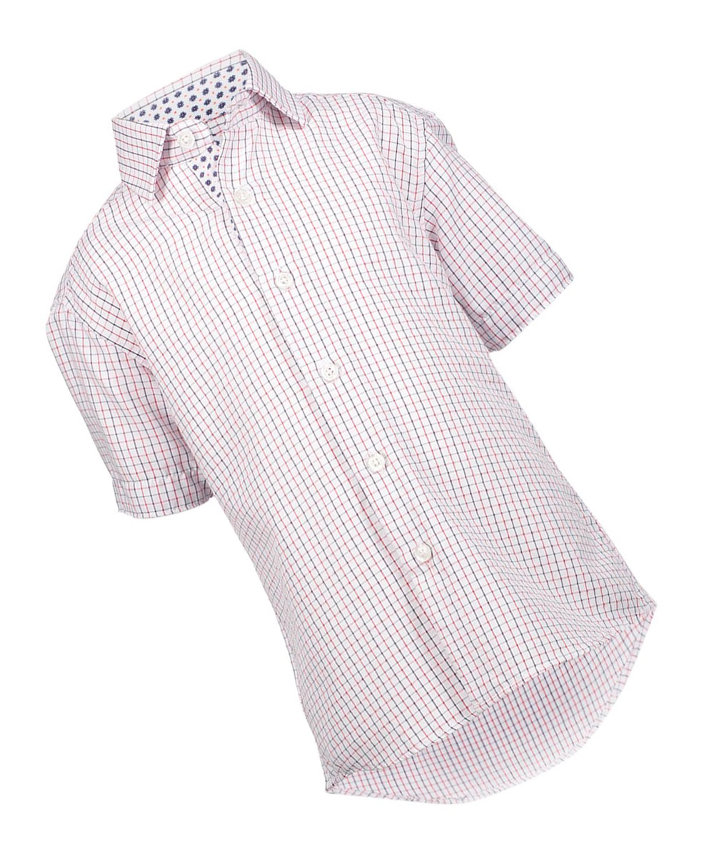 Elie Balleh Boys Slim Fit Plaid Short Sleeve Button-down Shirt