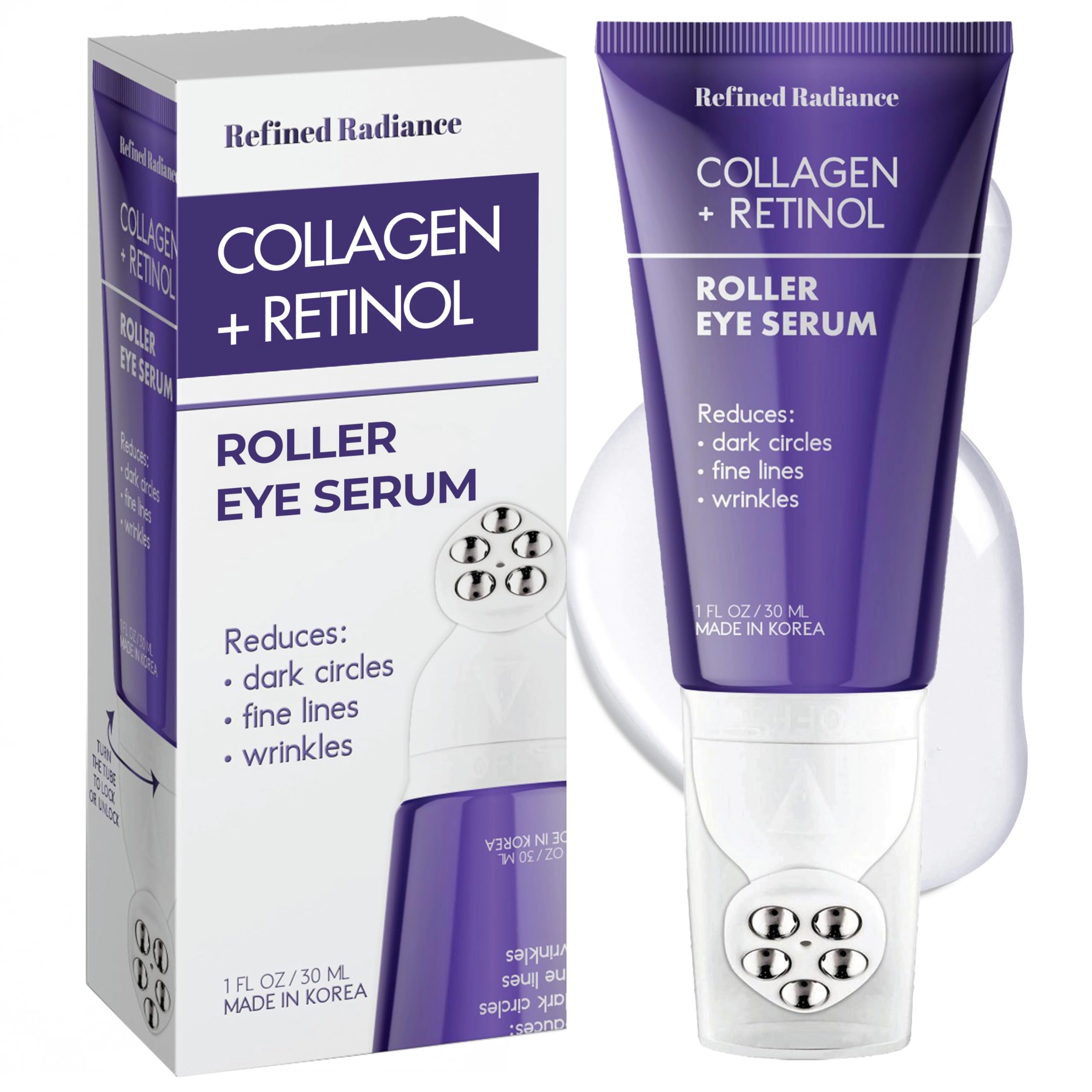 Lovery Collagen + Retinol Korean Eye Roller Serum - Korean Skincare for Anti-Aging Under Eye Treatment