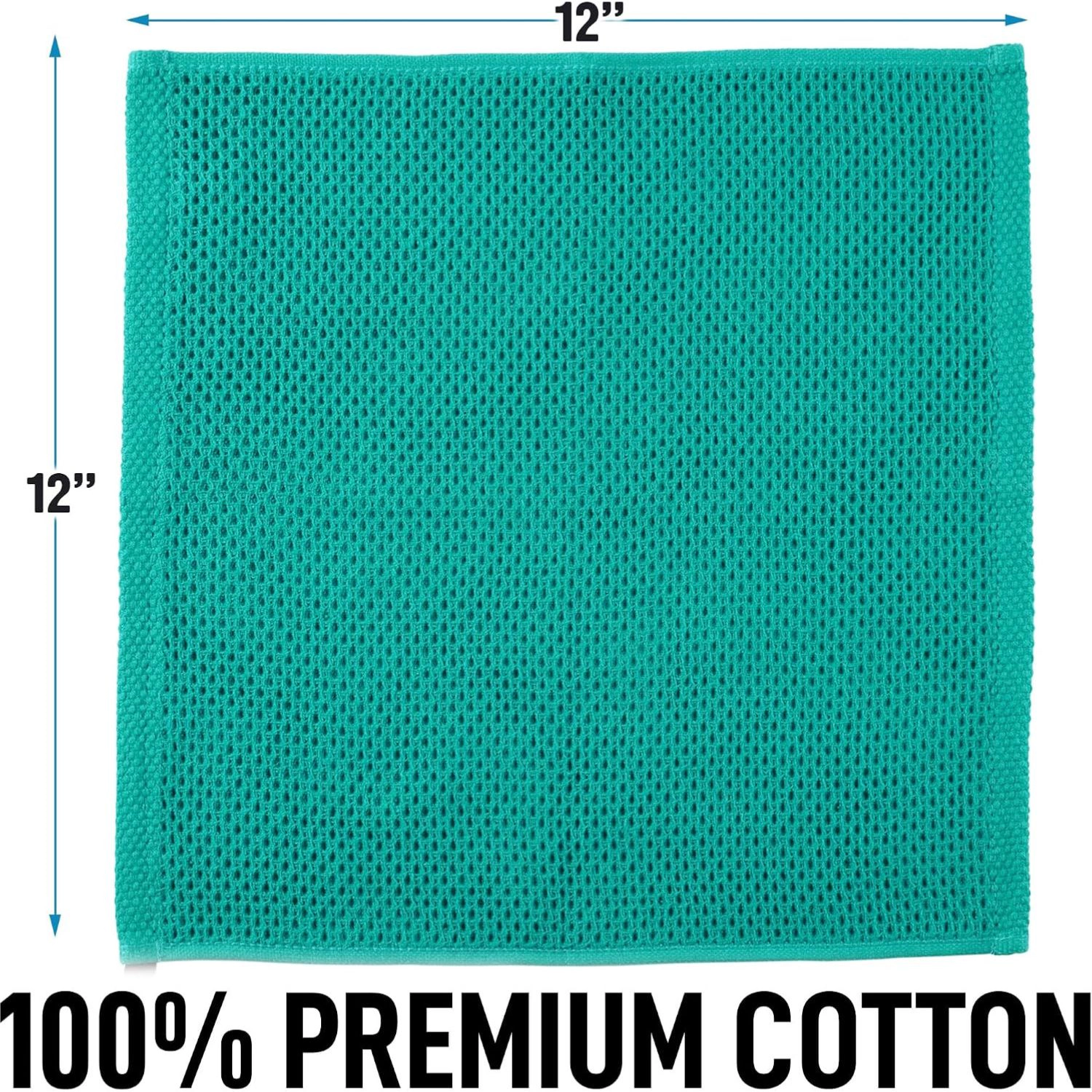Zulay Kitchen Towels 6 Pack 100% Cotton Waffle Weave - 12x12” Super Absorbent Dish Towels for Kitchen