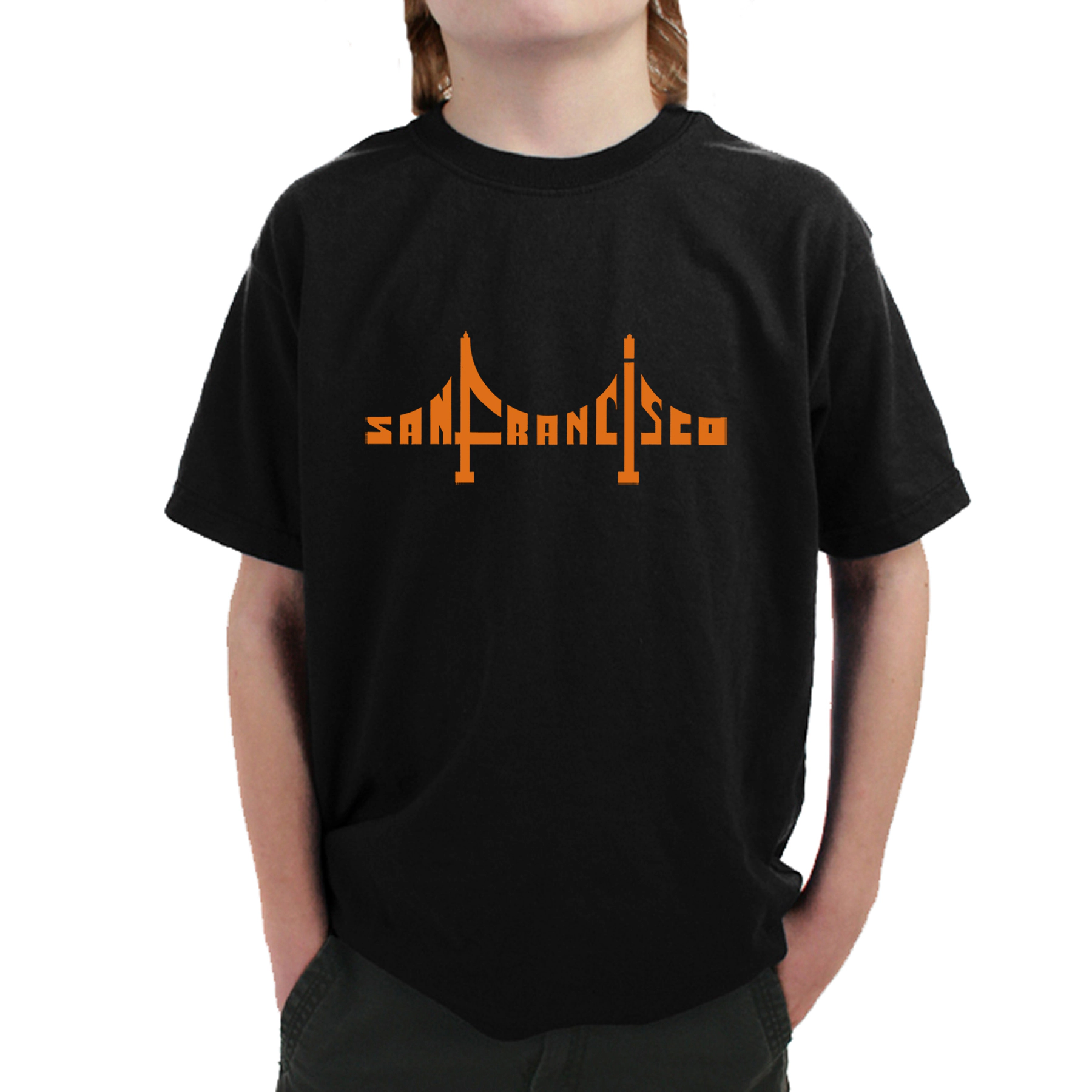 LA Pop Art Boy's Word T-Shirt - San Francisco Bridge