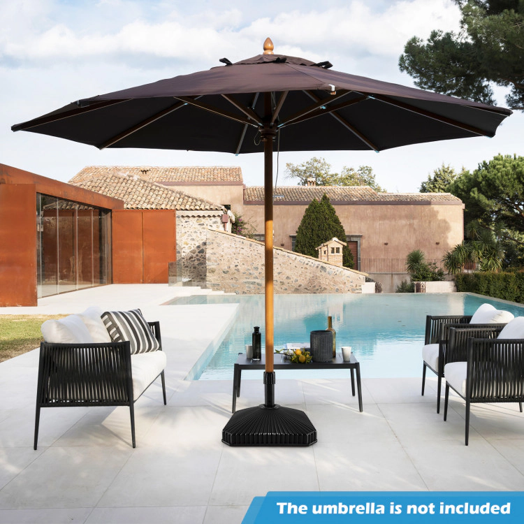 Hivvago Fillable Umbrella Base With Shell Texture And 3 Coupler Sizes-Black