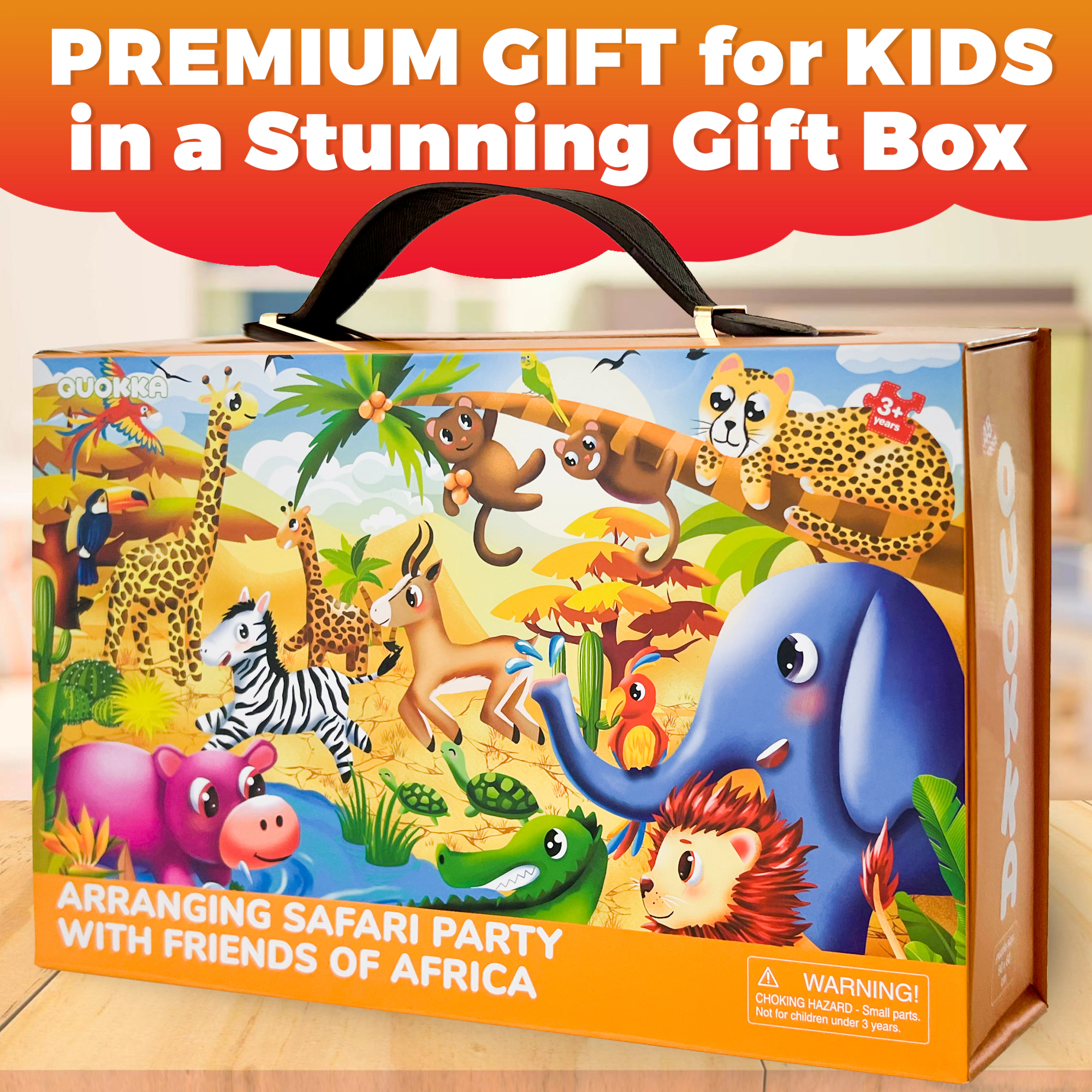 QUOKKA 2x3 FT Giant Floor Jigsaw Puzzle, Interactive Learning Activity for Kids Ages 4-6