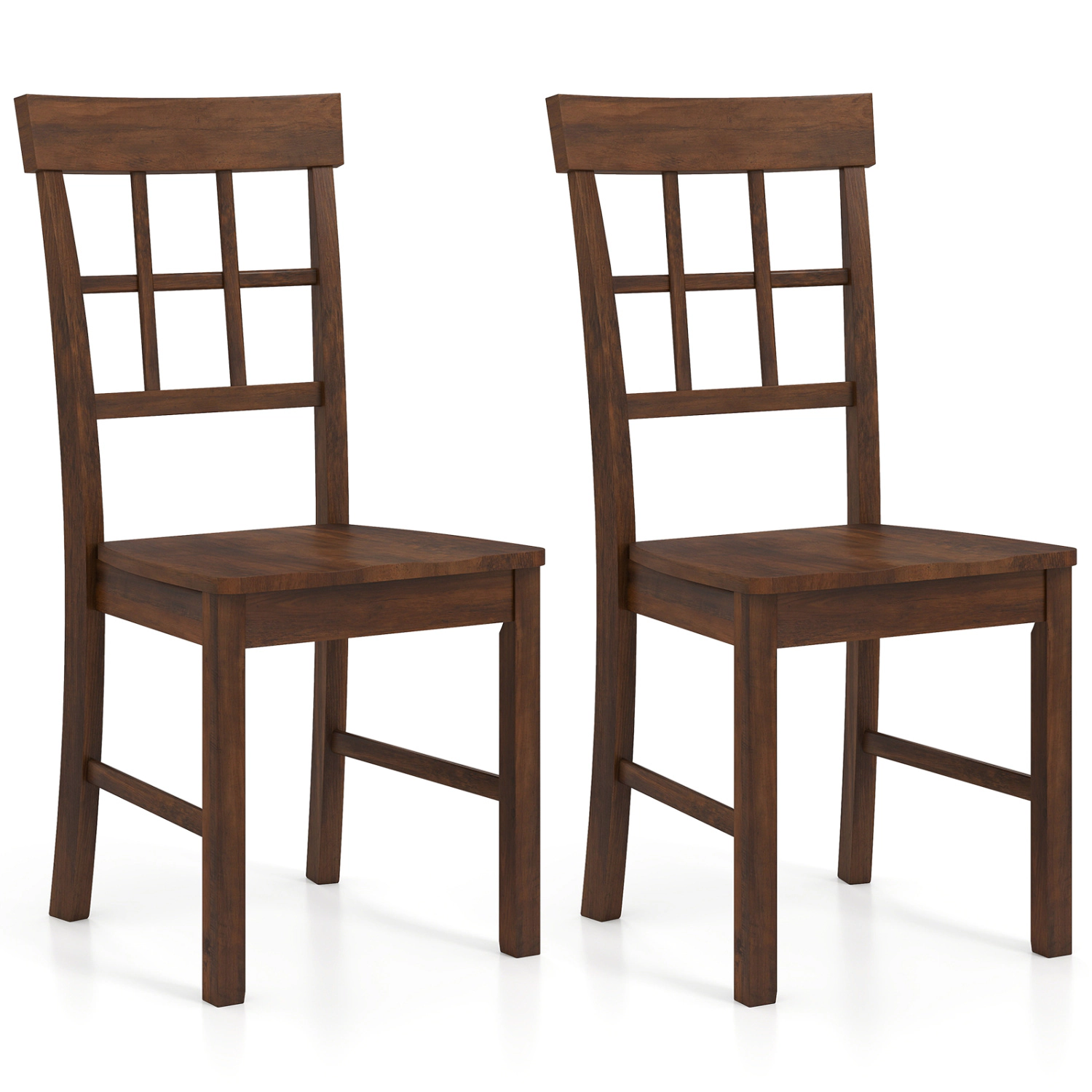 LJG Rubber Wood Dining Chairs Set of 2 with High Backrests