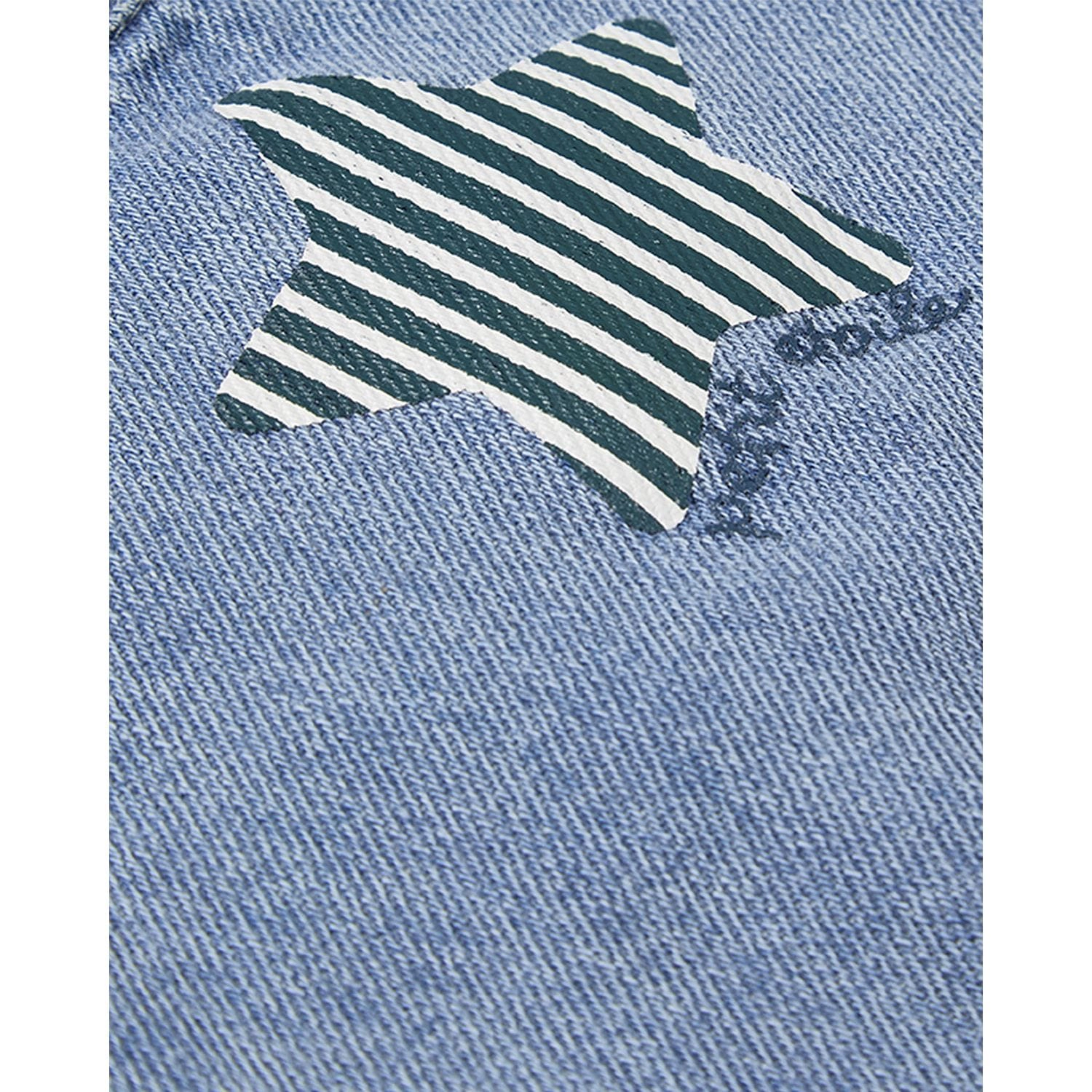Memoi Baby and Toddler Boys "Petit Etoile" Cotton Denim Shorts-Style Romper