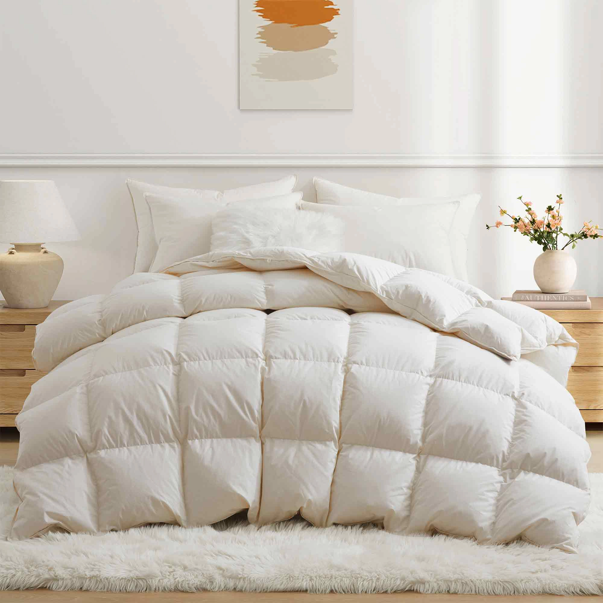 Puredown Selected Heavyweight Winter Down Comforter with 100% Organic Cotton Shell