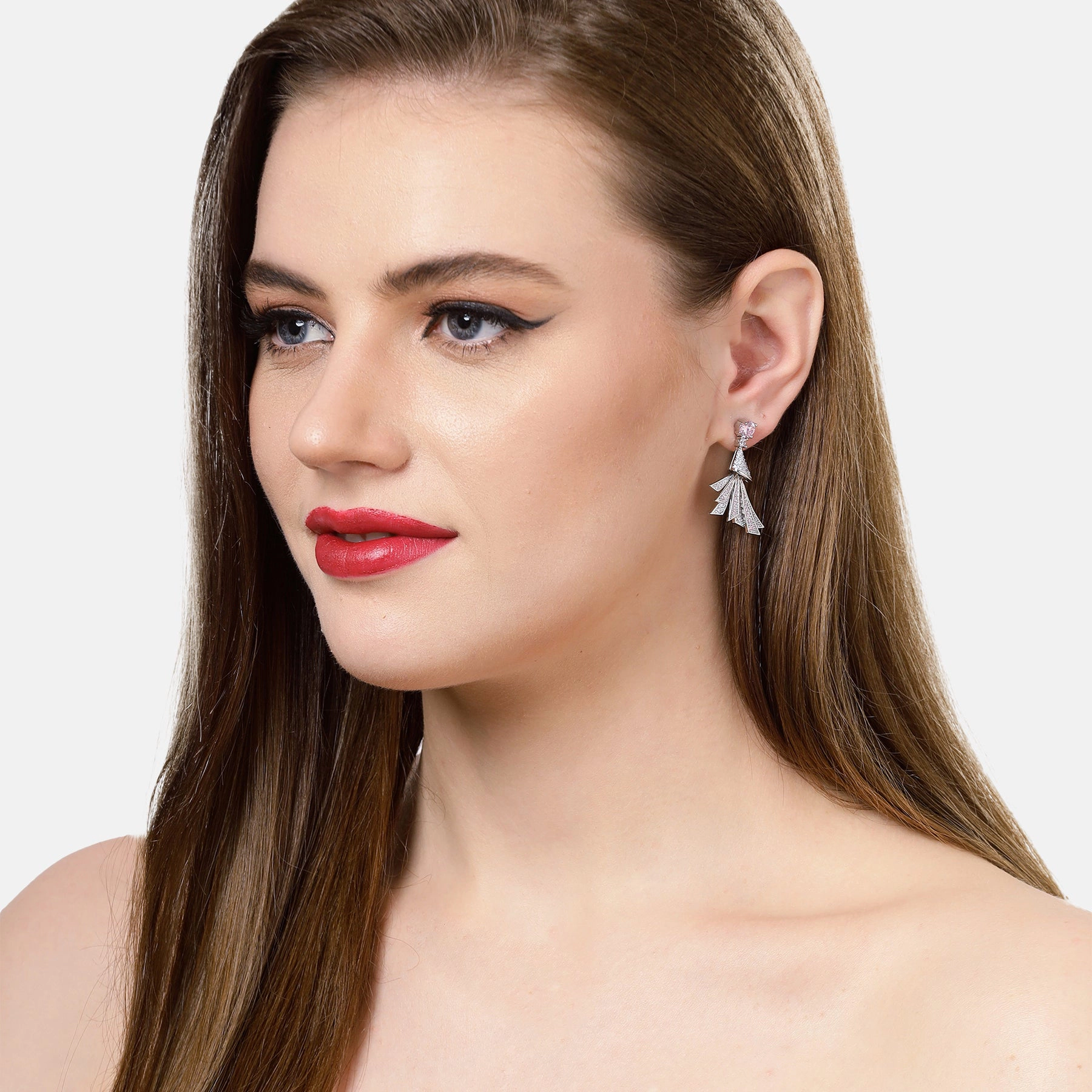 AGP PARIS Womens Feather Drop Earrings