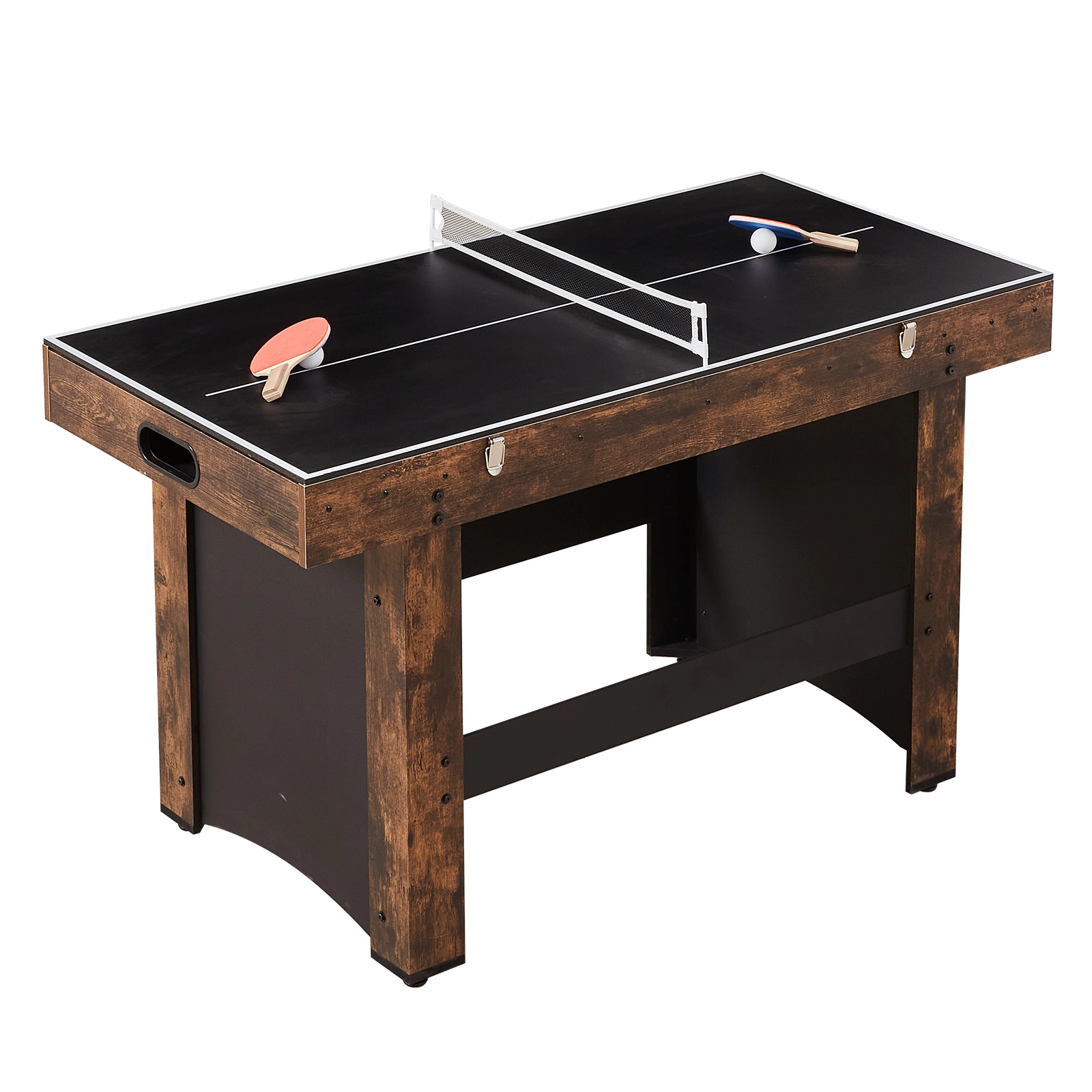 HONGGE 54-Inch 3-in-1 Combo Game Table, Air Hockey, Foosball and Ping Pong with Pushers and Pucks for Family Game Room