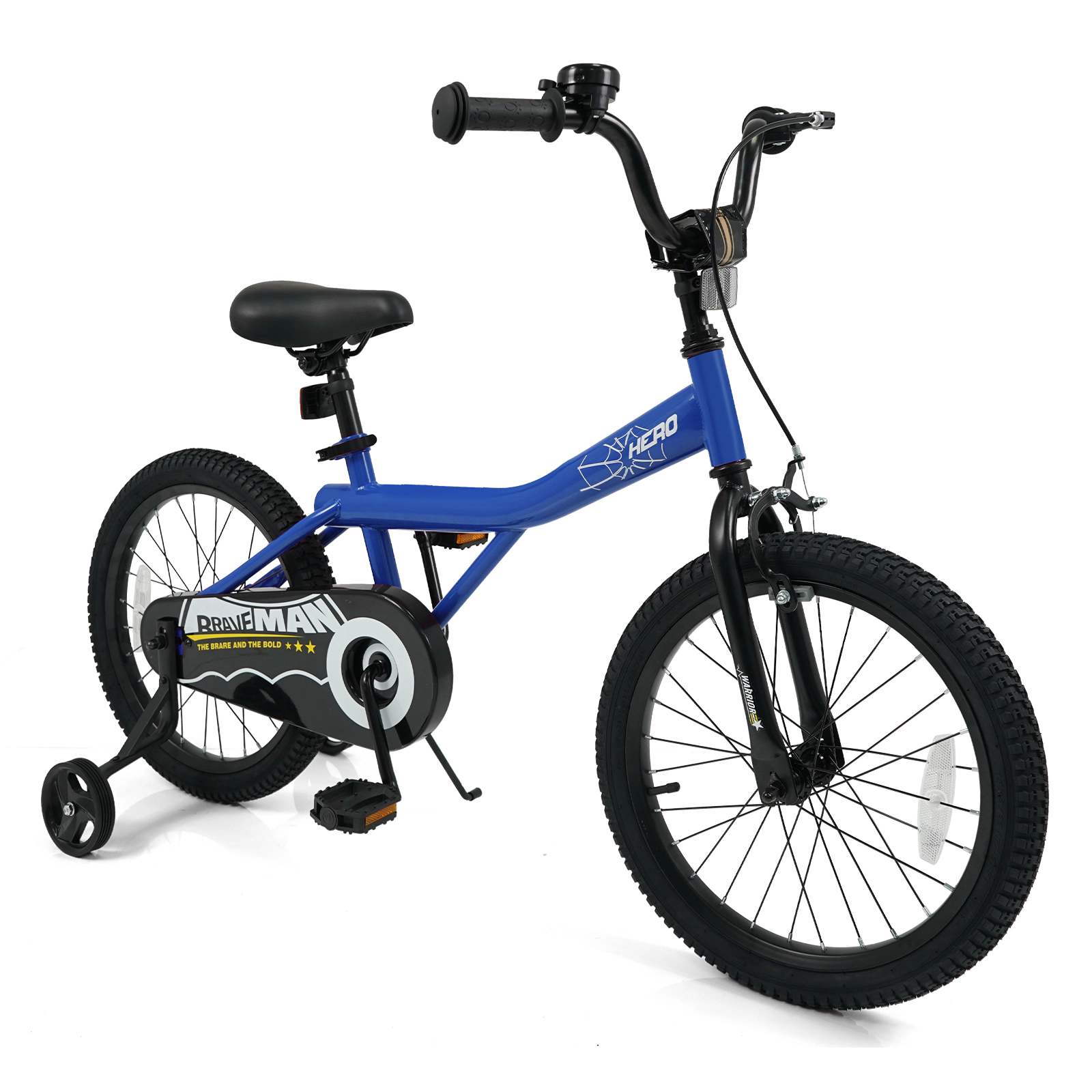 LJG Kids Bike with Removable Training Wheels Navy - Brave Hero