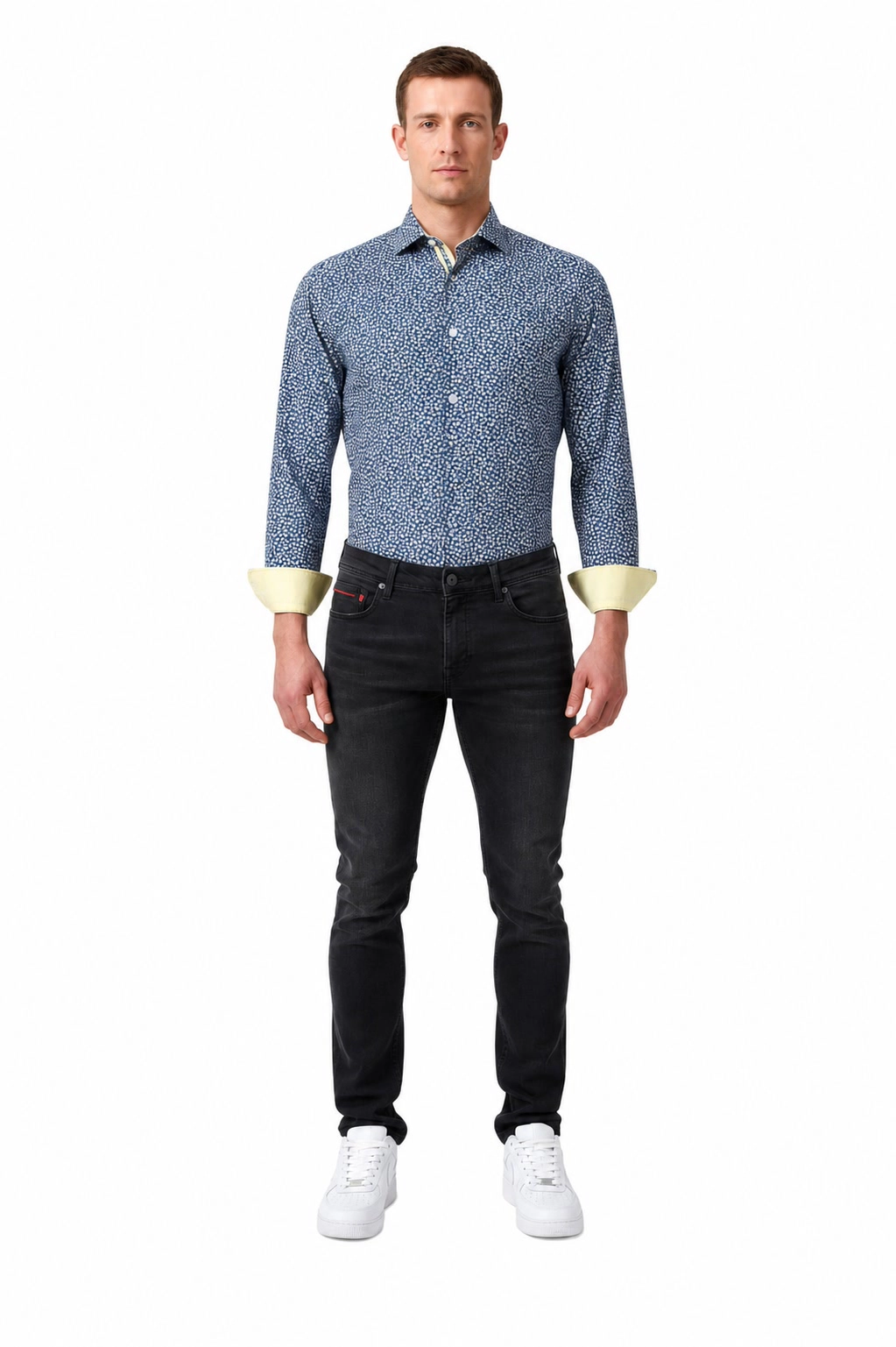 Elie Balleh Slim Fit Mens Floral Button-Down Shirt