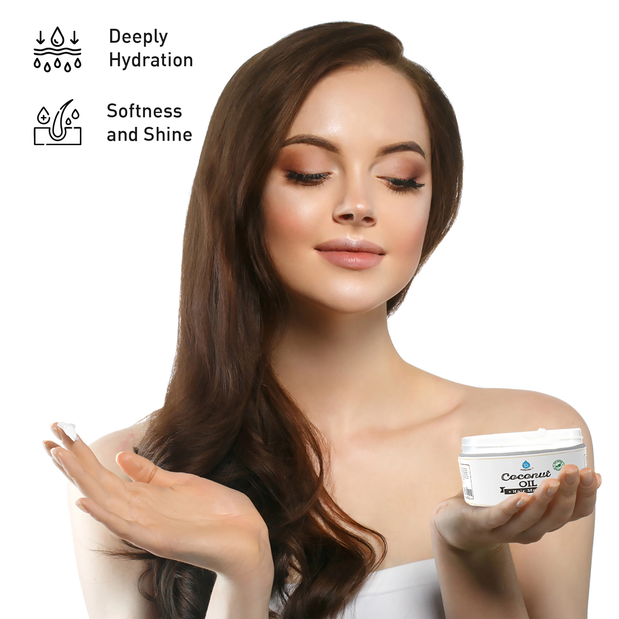 Pursonic Unisex 100% Natural Coconut Oil Hair Mask – 10 Oz