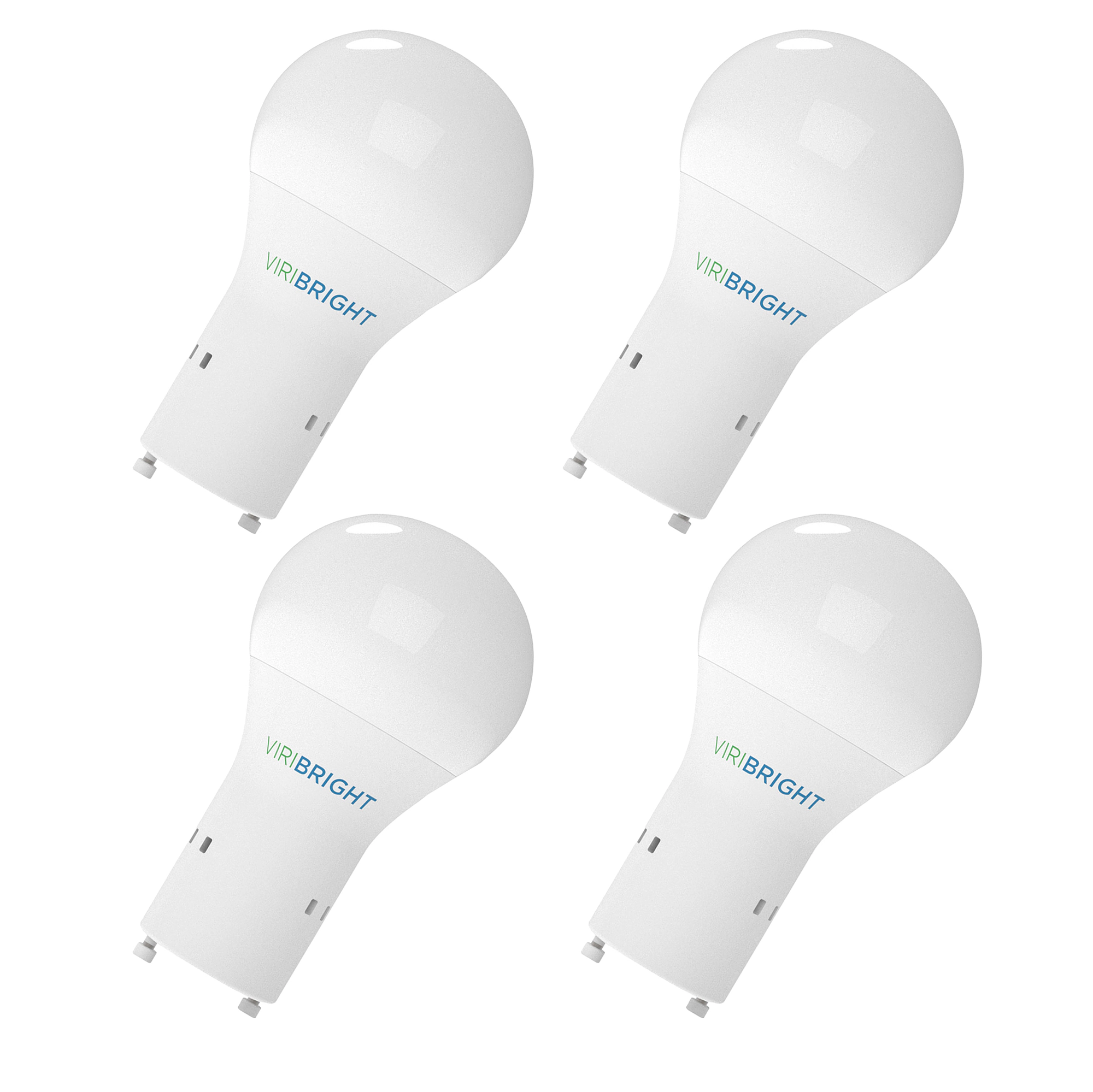Viribright® A19 LED Bulb, GU24, Twist & Lock, 9W, 60W Equivalent, 800 Lumens, Non-Dimmable, Daylight 6500K (4 Pack)