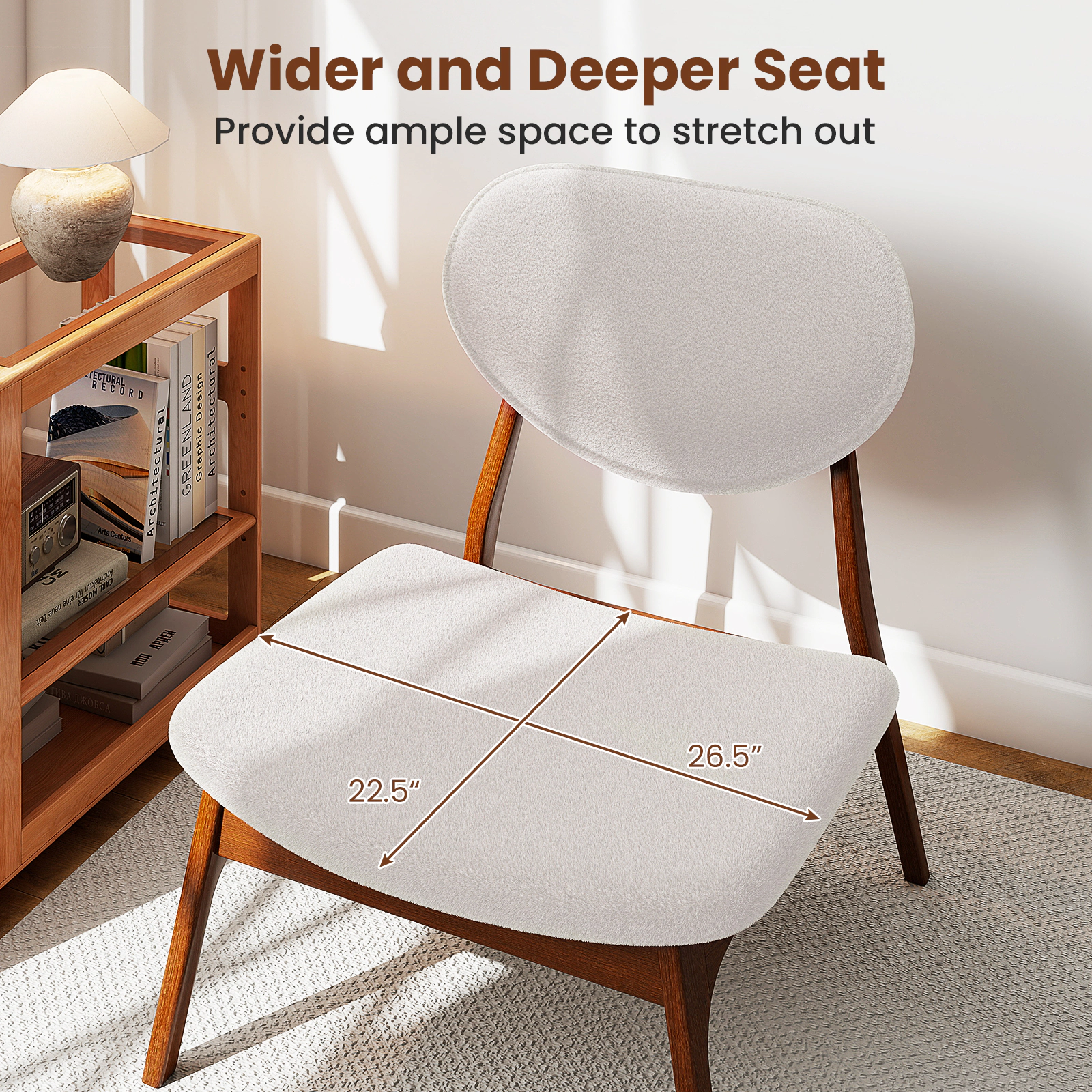 SUGIFT Accent Chairs with Side Table Solid Wood Frame 400-lb Chair Capacity 110-lb Table Capacity Beige