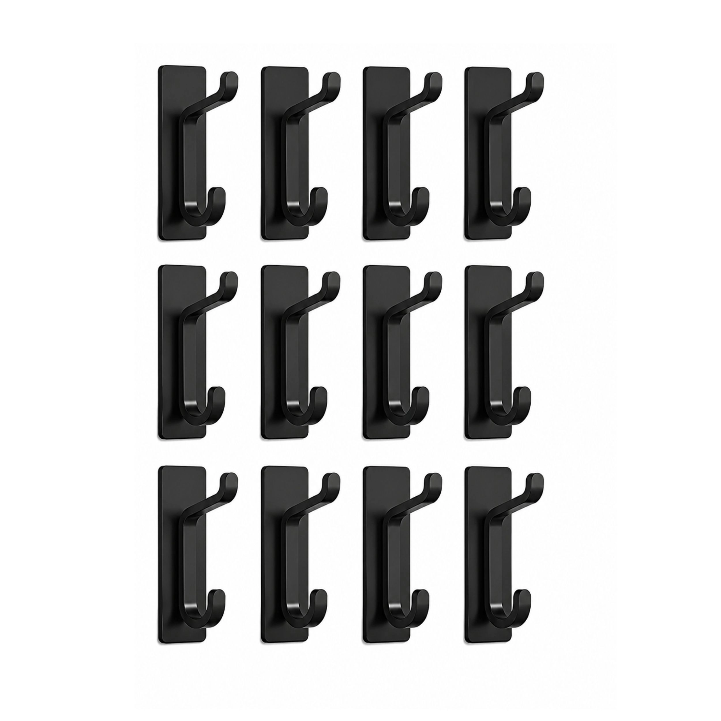 Stock Preferred Pack of 12 Heavy Duty Adhesive Wall Hooks for Coats Towels and Bags